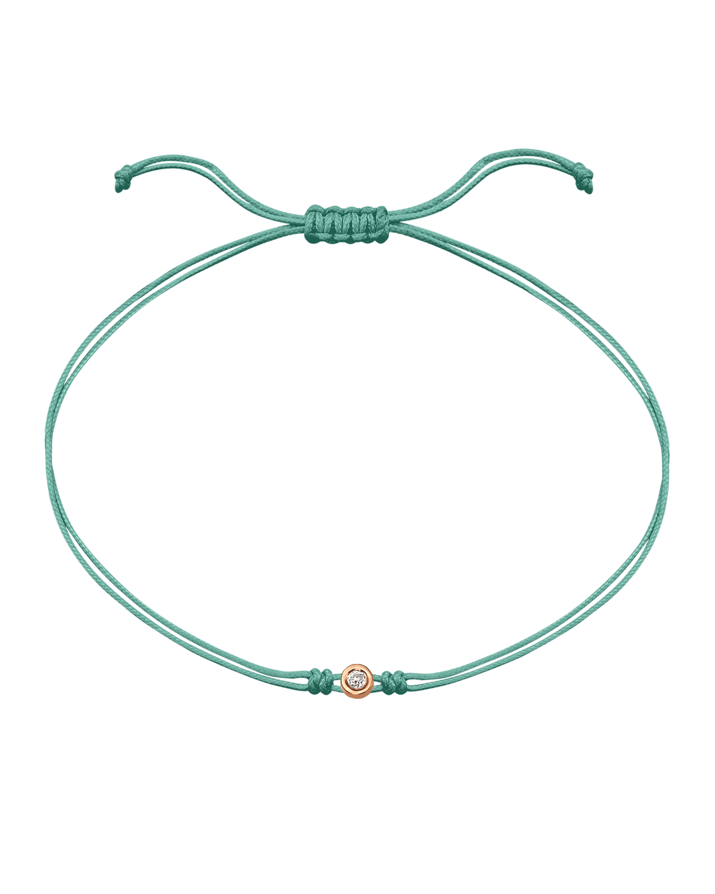 Le String of Love - Or Rose 14 carats Bracelets magal-dev Vert Clair Small: 0.03 carats