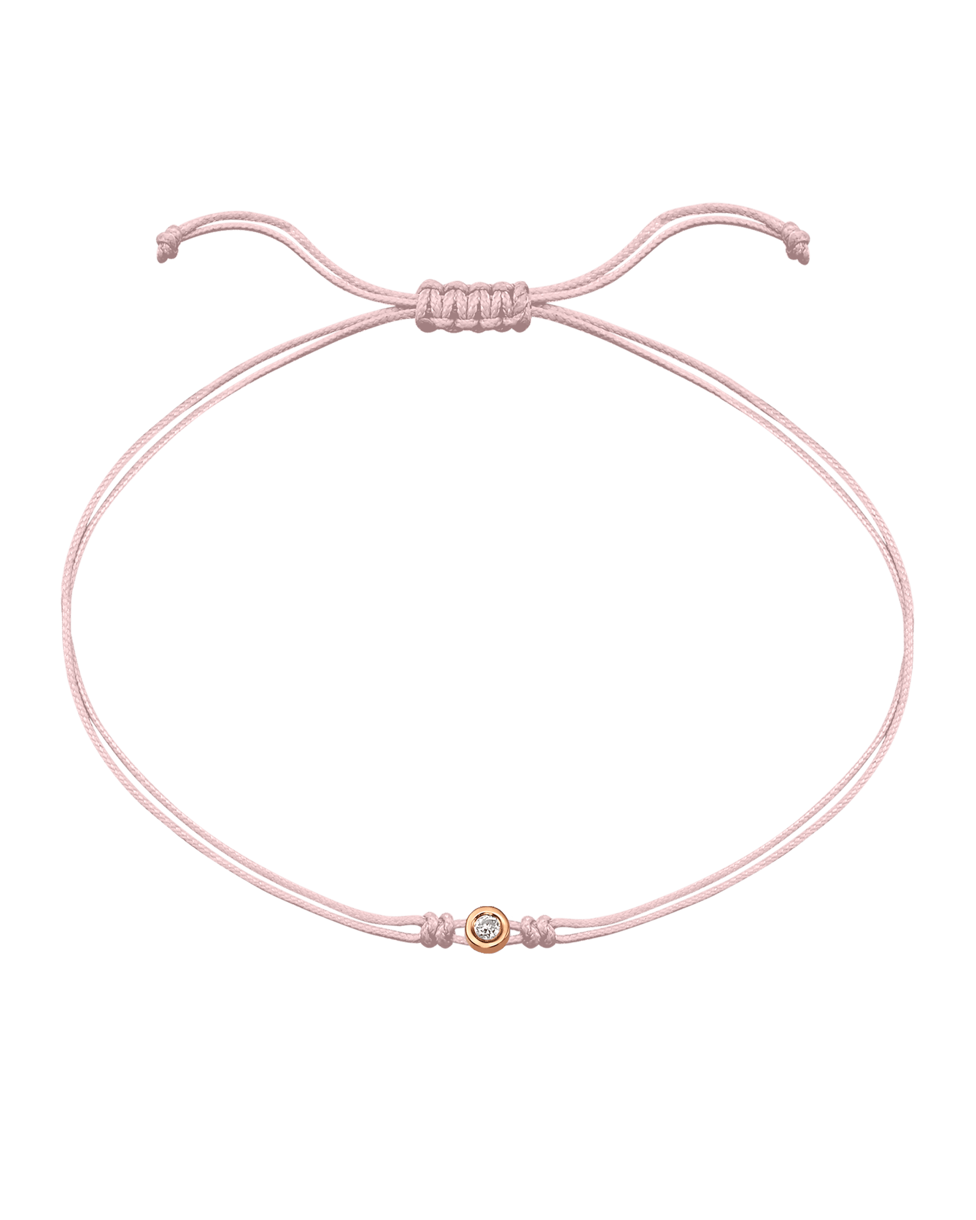 The Classic String of Love - 14K Rose Gold Bracelets magal-dev Light Pink Small: 0.03ct