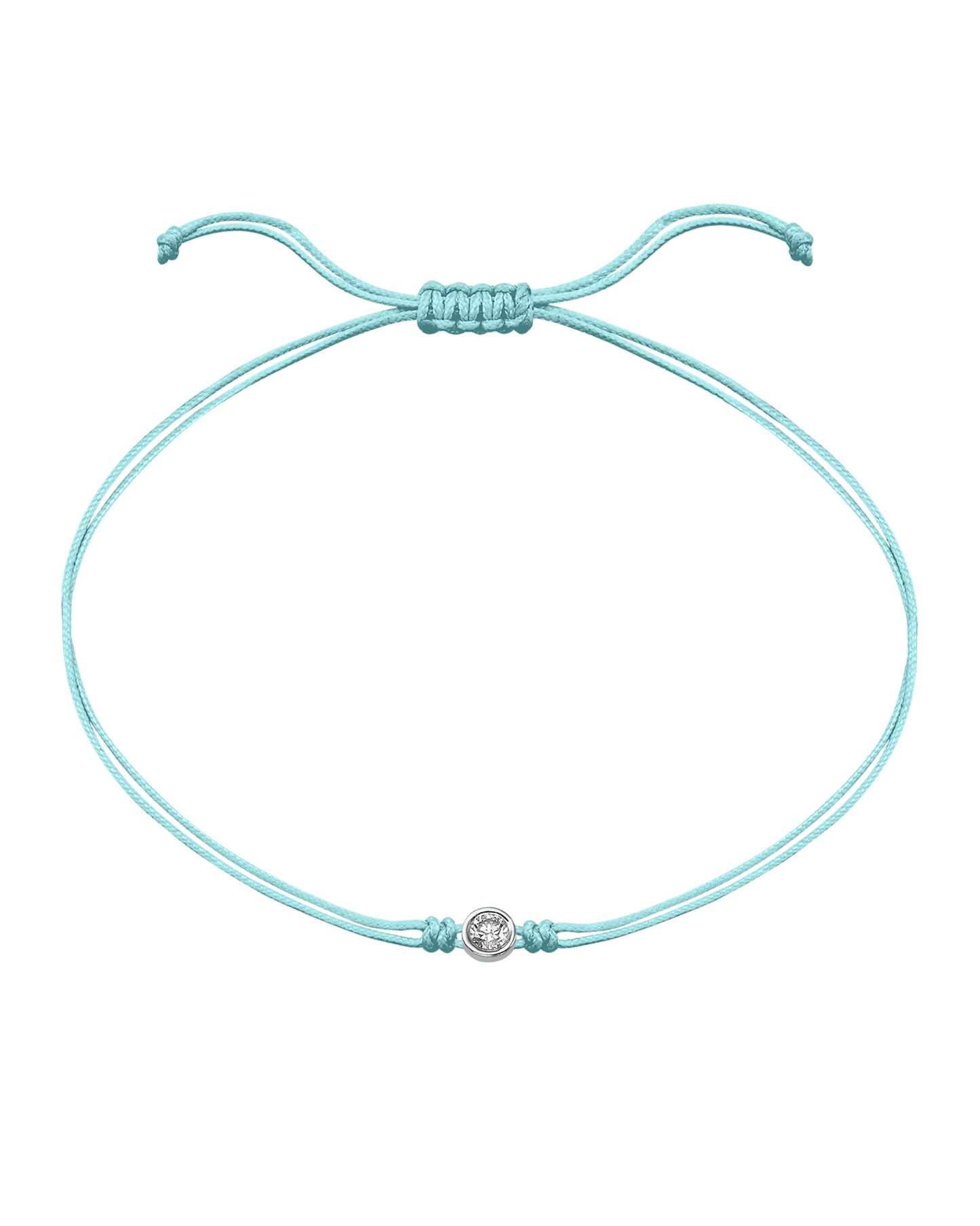Le Classique String of Love Summer Édition - Or Blanc 14 carats Bracelets magal-dev Daiquiri Glacé - Turquoise Large: 0.10 carats