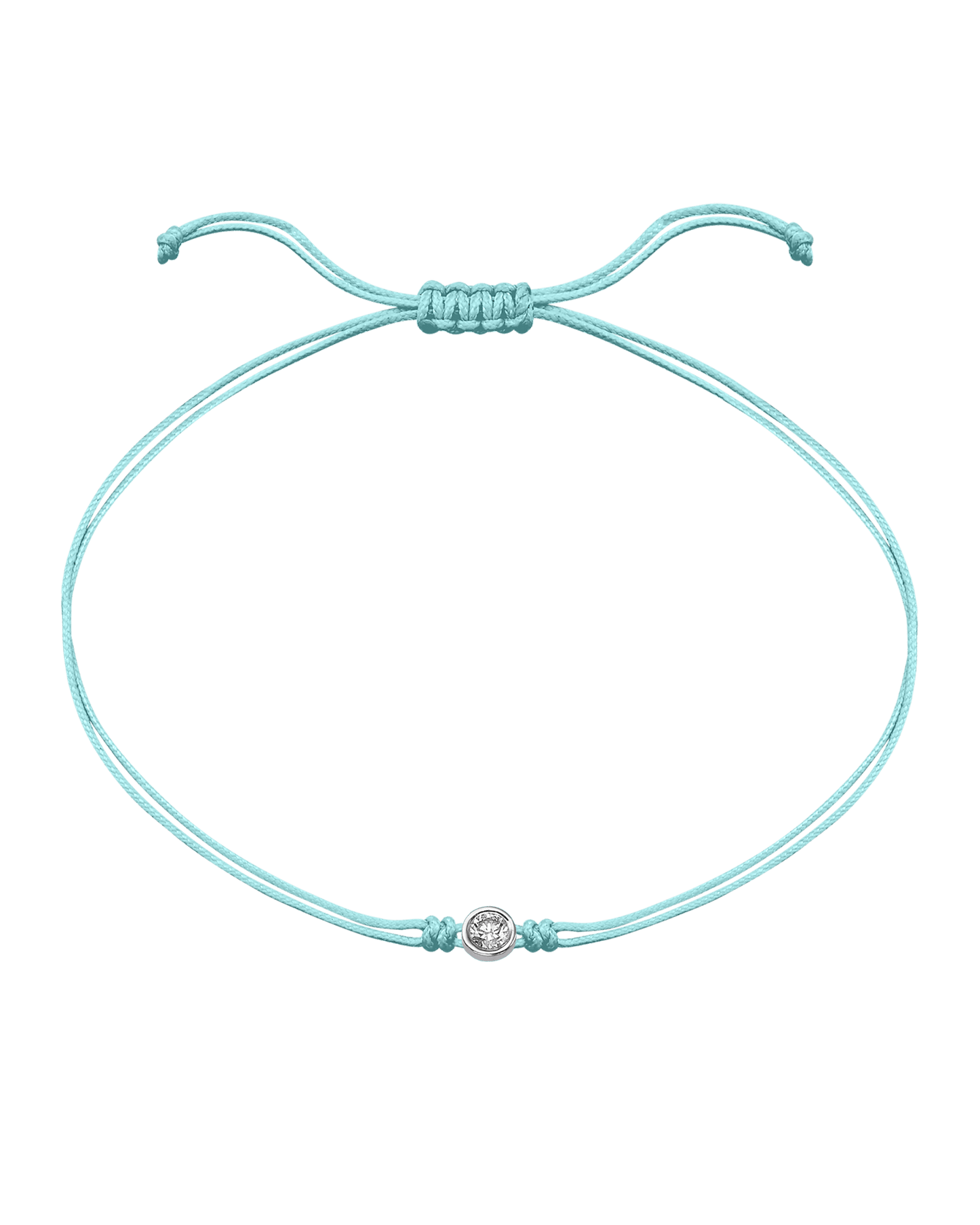 The Classic String of Love - 14K White Gold Bracelets magal-dev Turquoise Large: 0.10ct