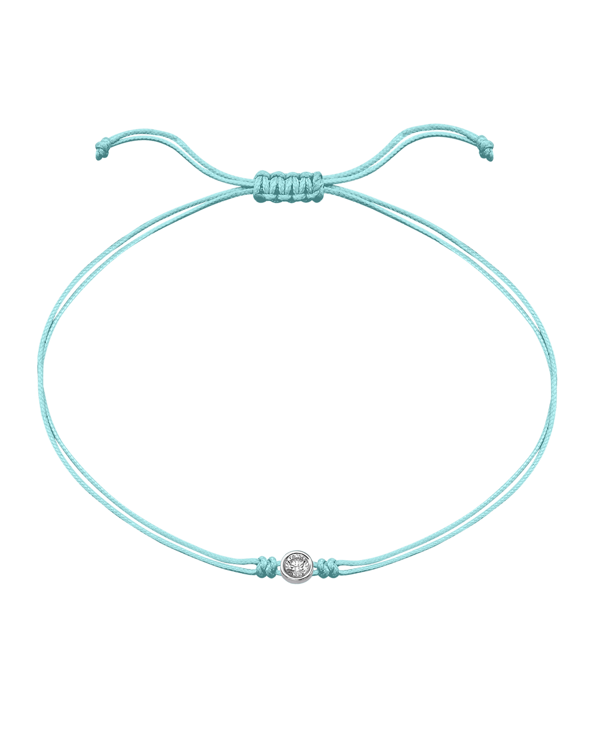 The Classic String of Love - 14K White Gold Bracelets magal-dev Turquoise Large: 0.10ct