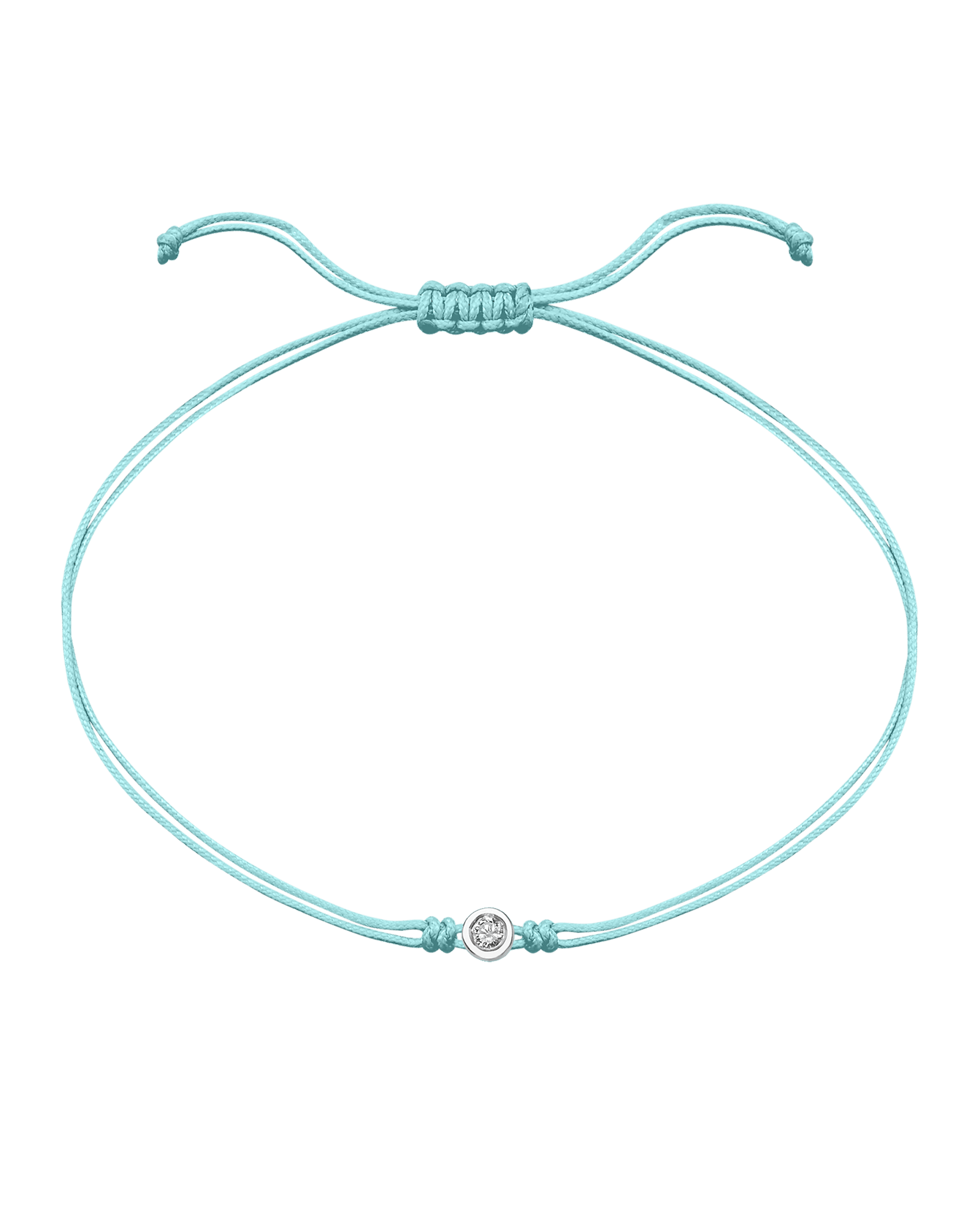 Summer Edition : The Classic String of Love - 14K White Gold Bracelets magal-dev Frozen Blue Daiquiri - Turquoise Medium: 0.05ct
