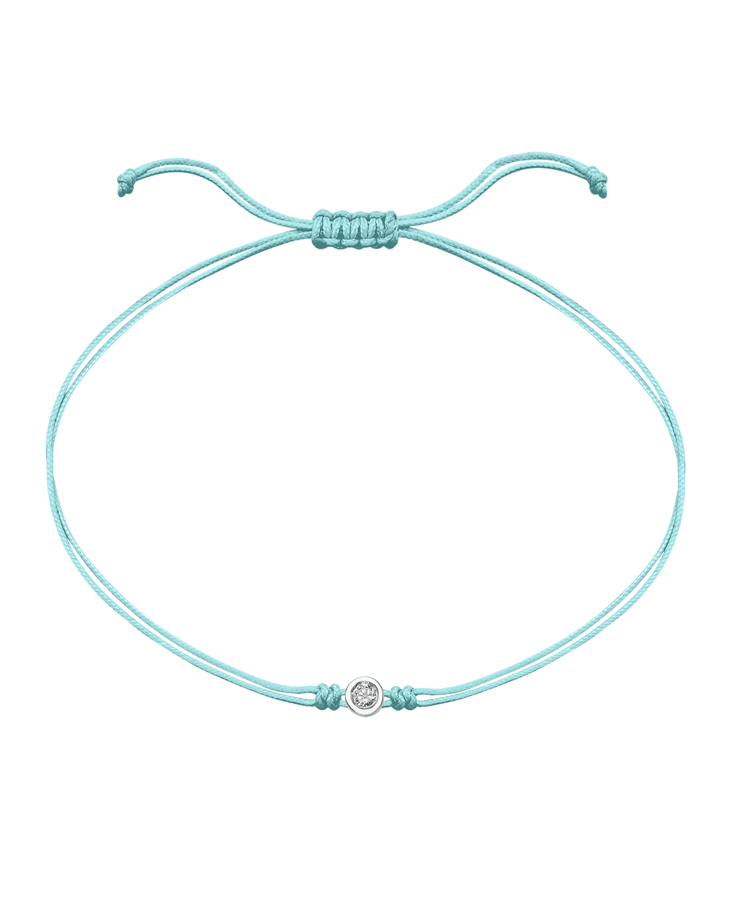 Le Classique String of Love Summer Édition - Or Blanc 14 carats Bracelets magal-dev Daiquiri Glacé - Turquoise Medium: 0.05 carats