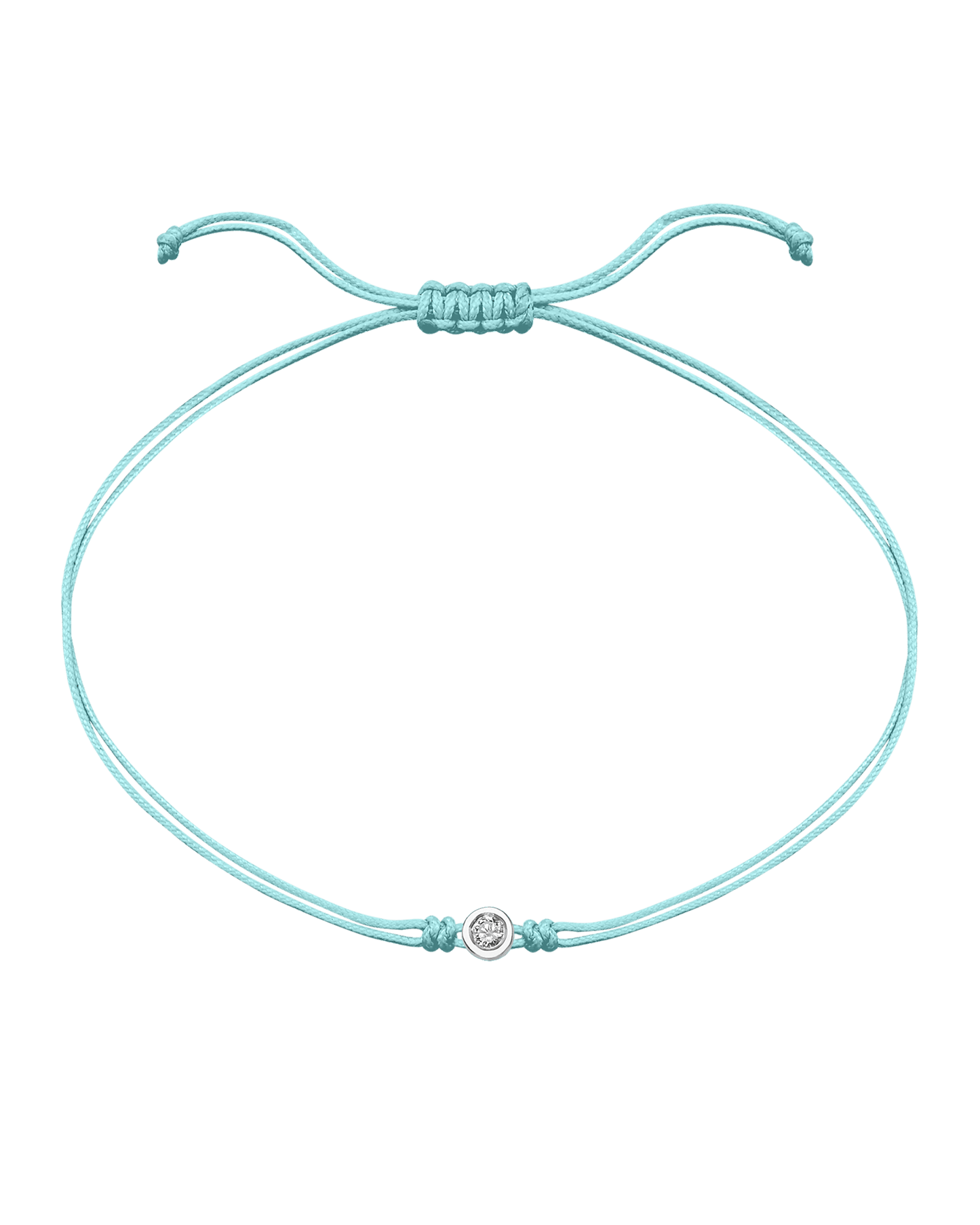 The Classic String of Love - 14K White Gold Bracelets magal-dev Turquoise Medium: 0.05ct