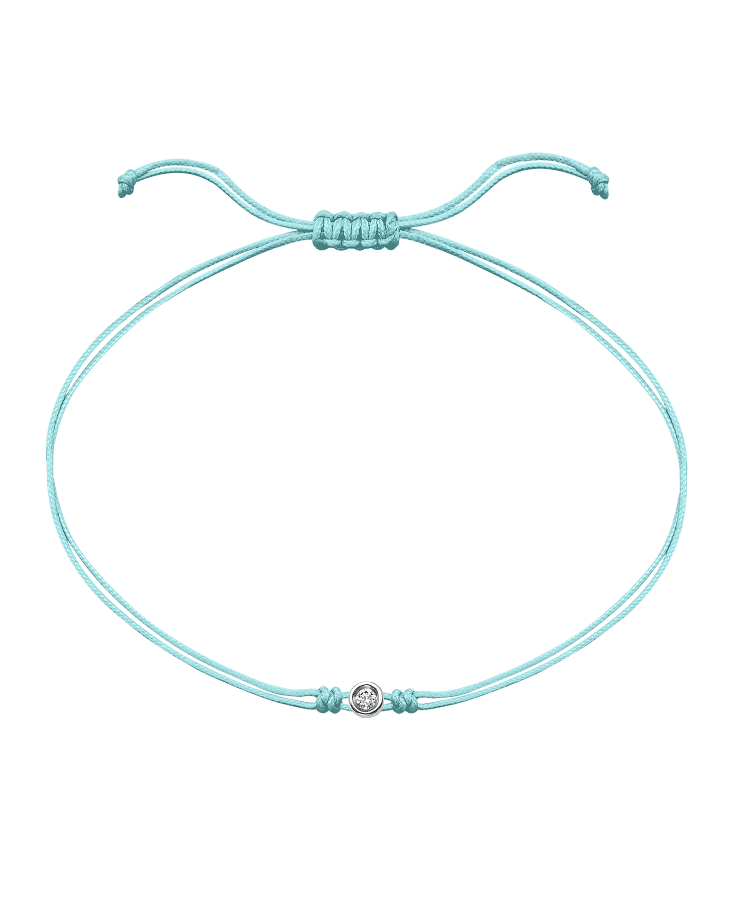 Le Classique String of Love Summer Édition - Or Blanc 14 carats Bracelets magal-dev Daiquiri Glacé - Turquoise Small: 0.03 carats