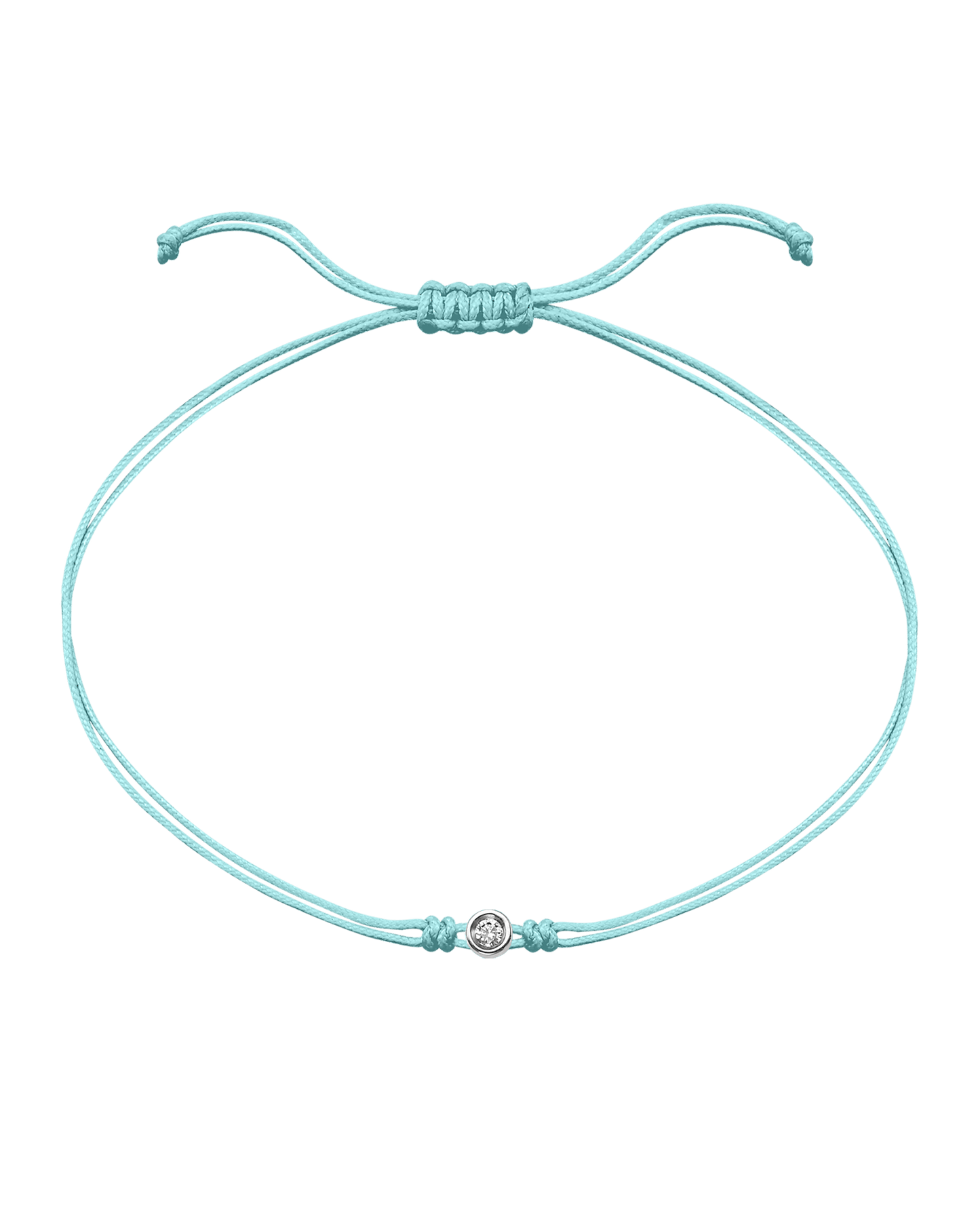 The Classic String of Love - 14K White Gold Bracelets magal-dev Turquoise Small: 0.03ct