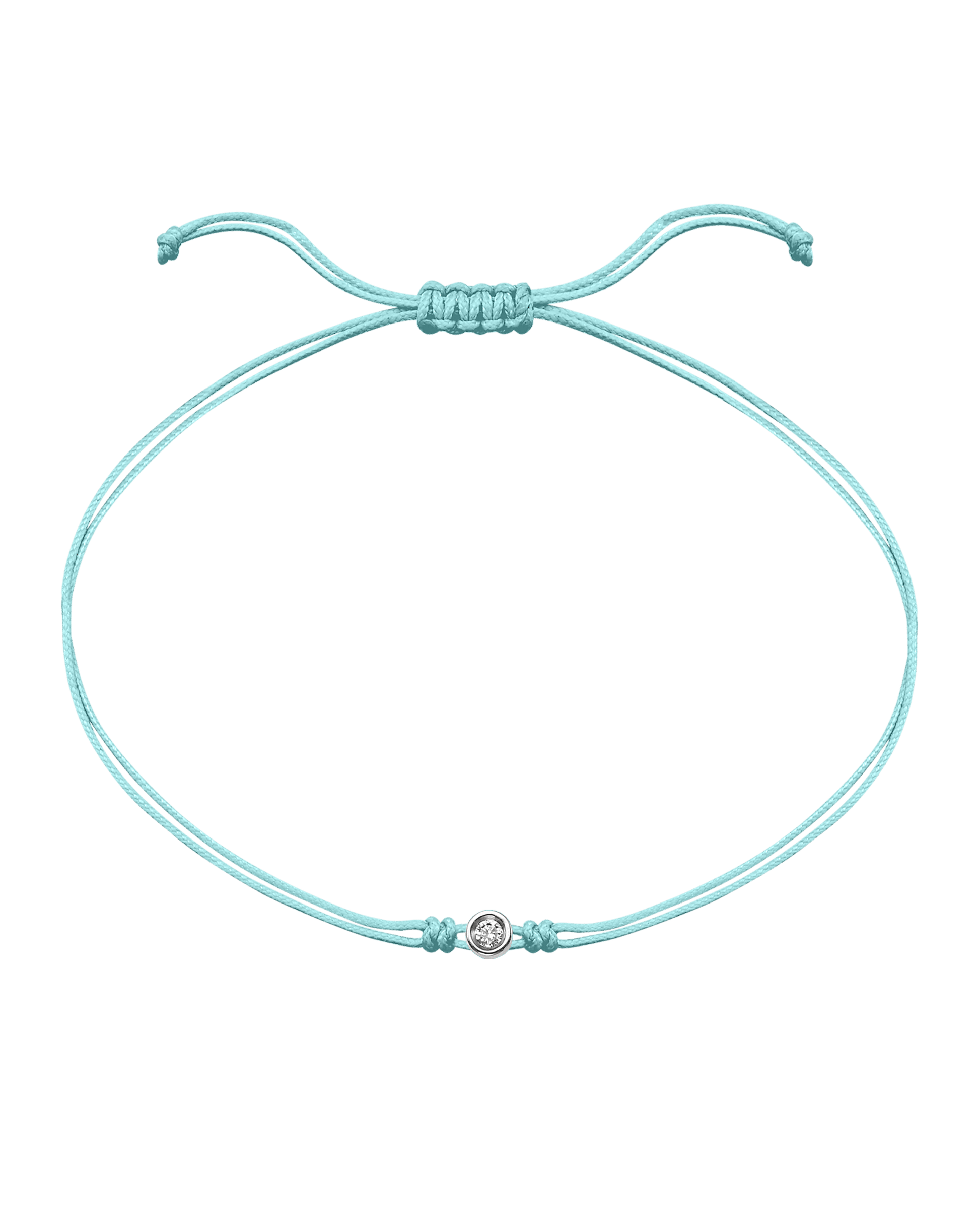 The Classic String of Love - 14K White Gold Bracelets magal-dev Turquoise Small: 0.03ct