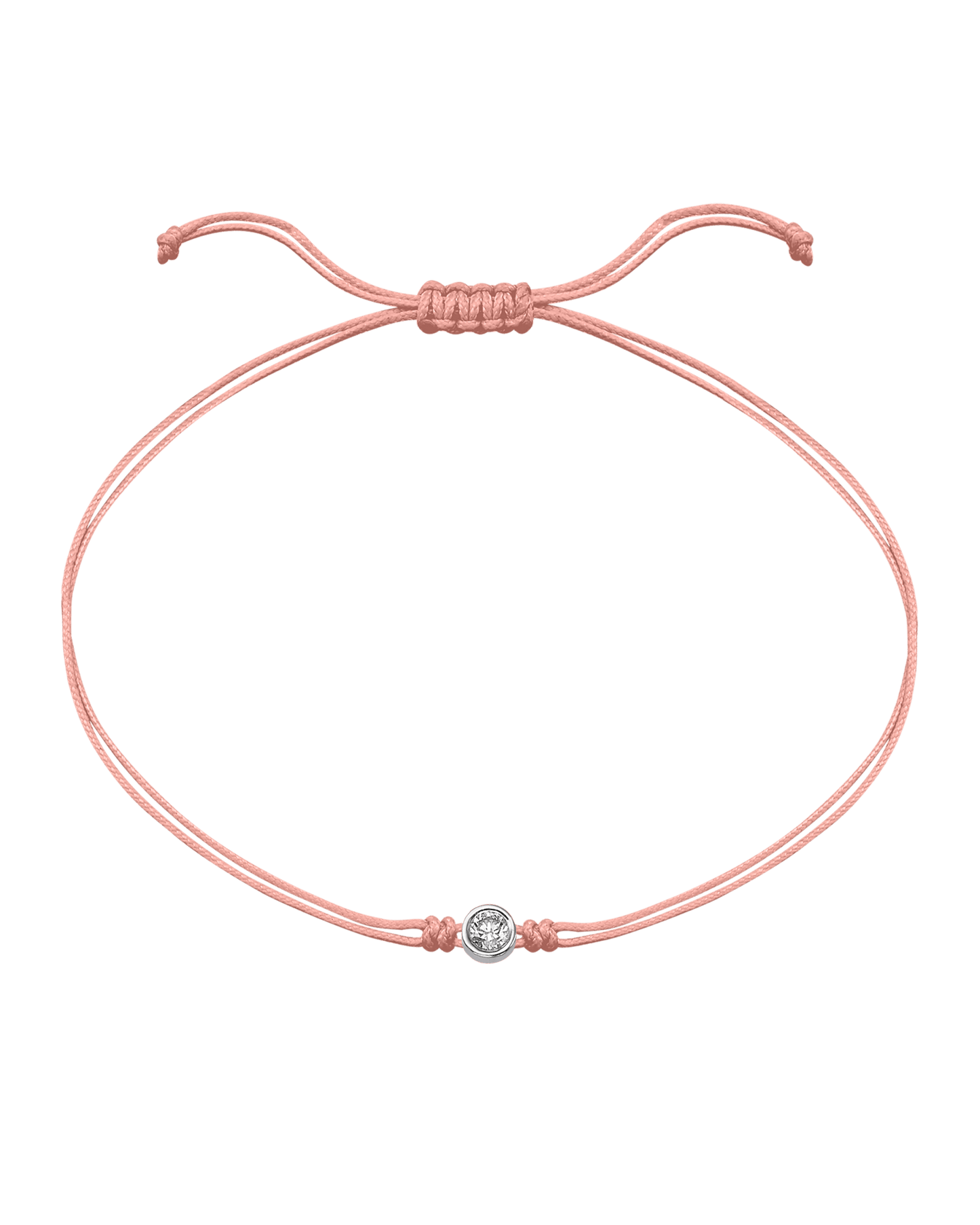 Pink : The Classic String of Love - 14K White Gold Bracelets magal-dev Flamingo Large: 0.1ct