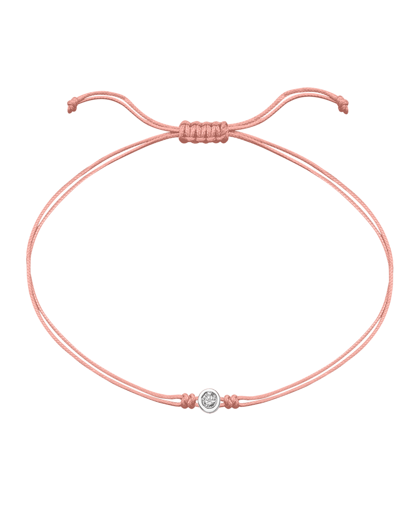 Pink : The Classic String of Love - 14K White Gold Bracelets magal-dev Flamingo Medium: 0.04ct