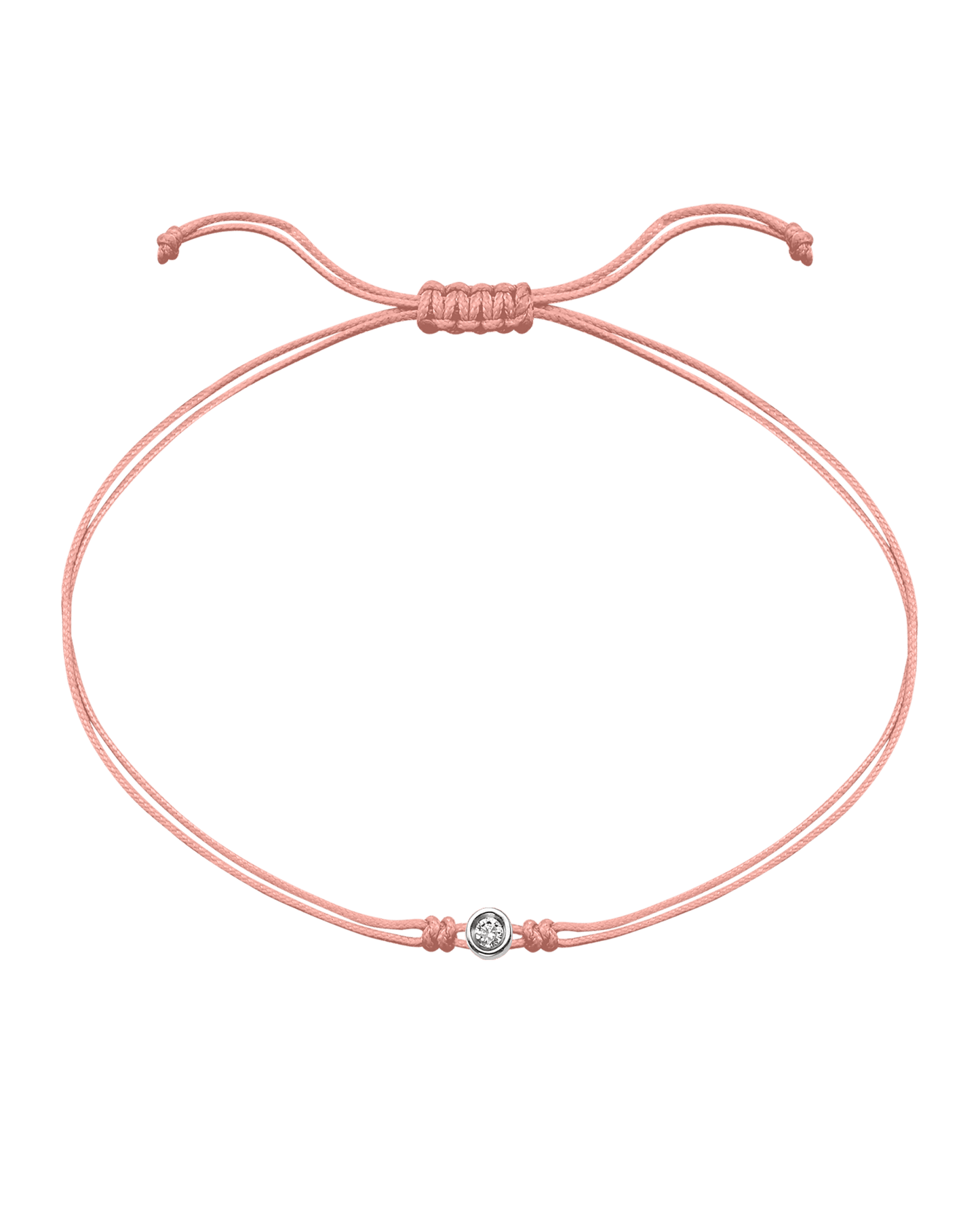 Pink : The Classic String of Love - 14K White Gold Bracelets magal-dev Flamingo Small: 0.03ct