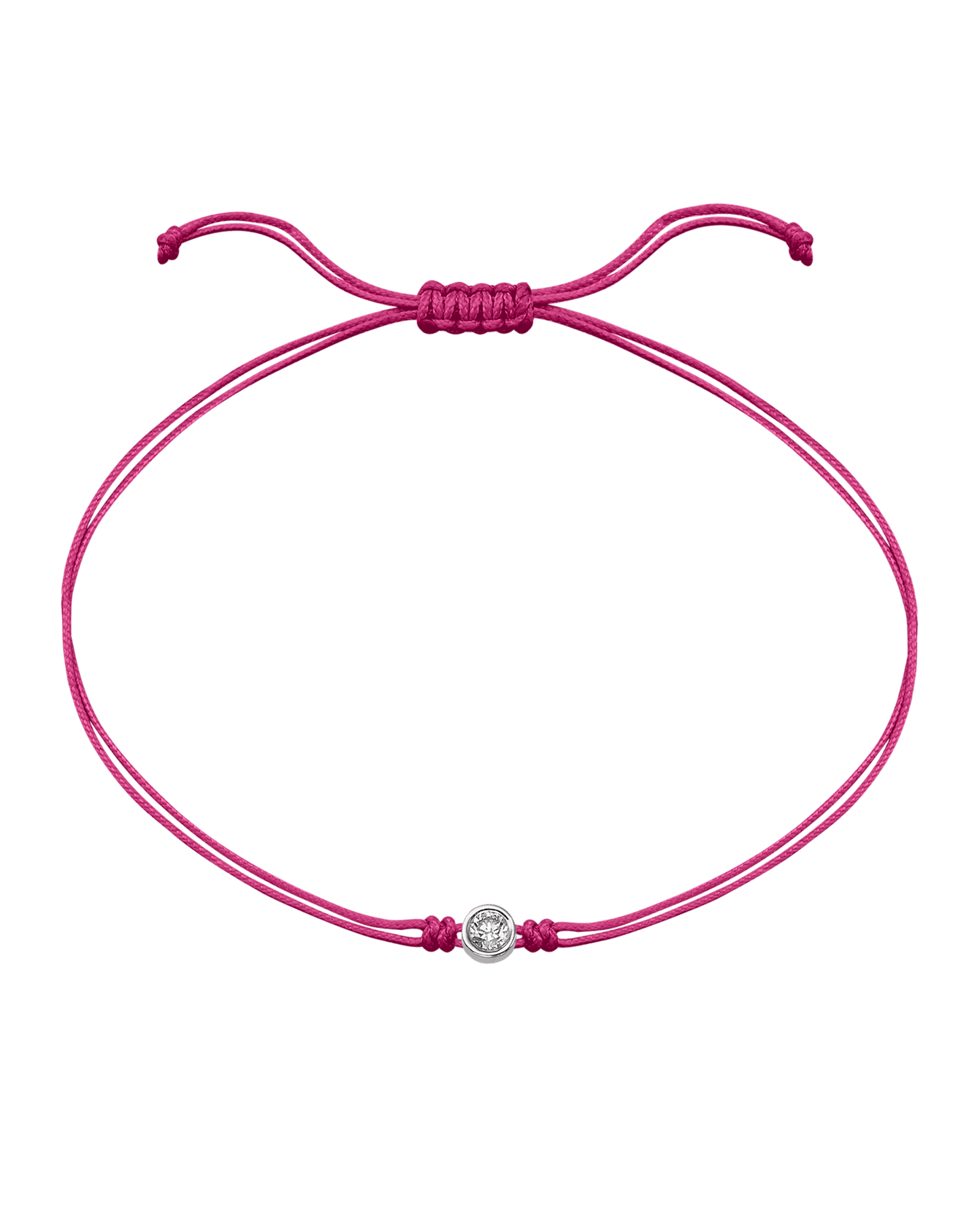 Pink : The Classic String of Love - 14K White Gold Bracelets magal-dev Fuchsia Large: 0.1ct