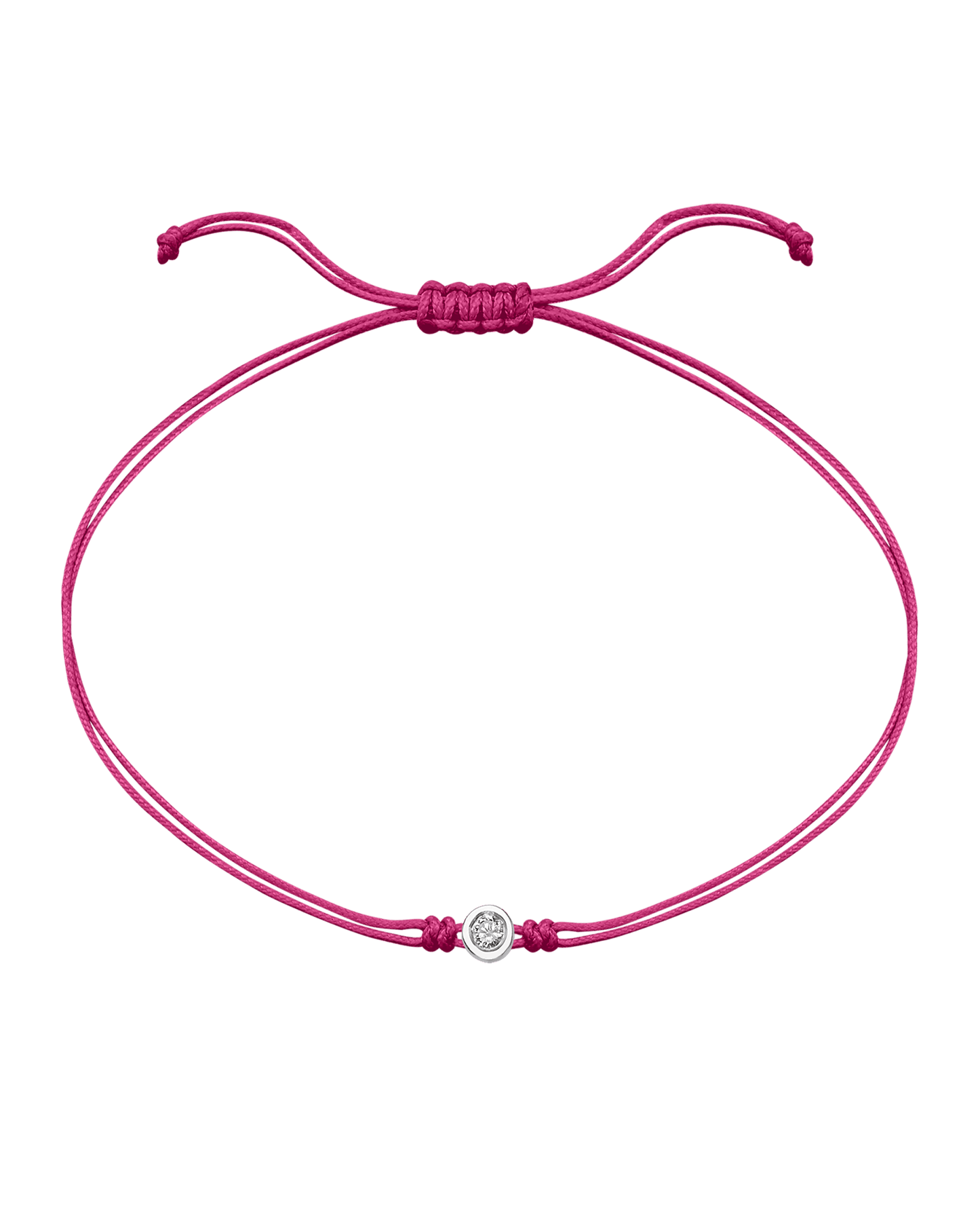 Pink : The Classic String of Love - 14K White Gold Bracelets magal-dev Fuchsia Medium: 0.04ct