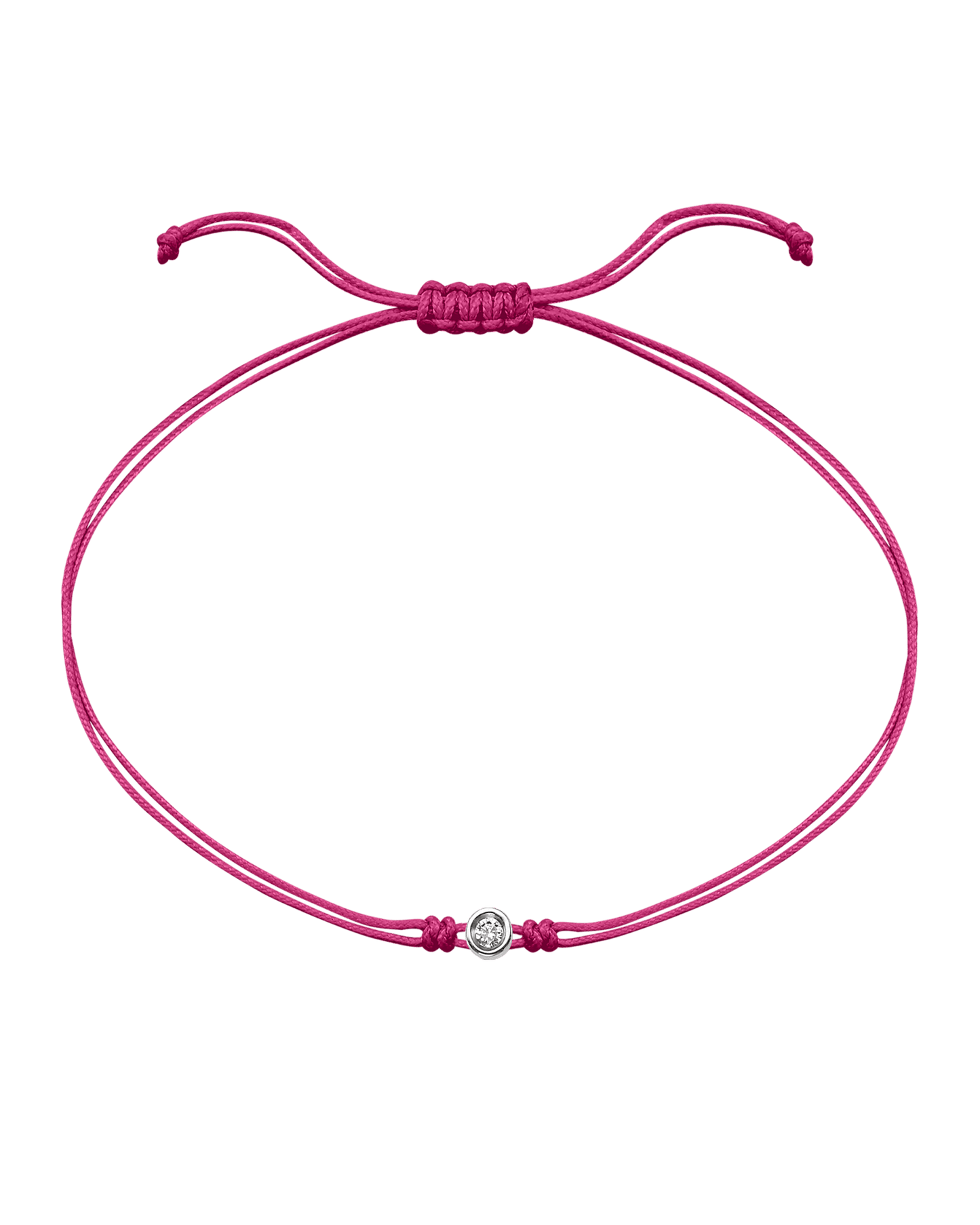 Pink : The Classic String of Love - 14K White Gold Bracelets magal-dev Fuchsia Small: 0.03ct
