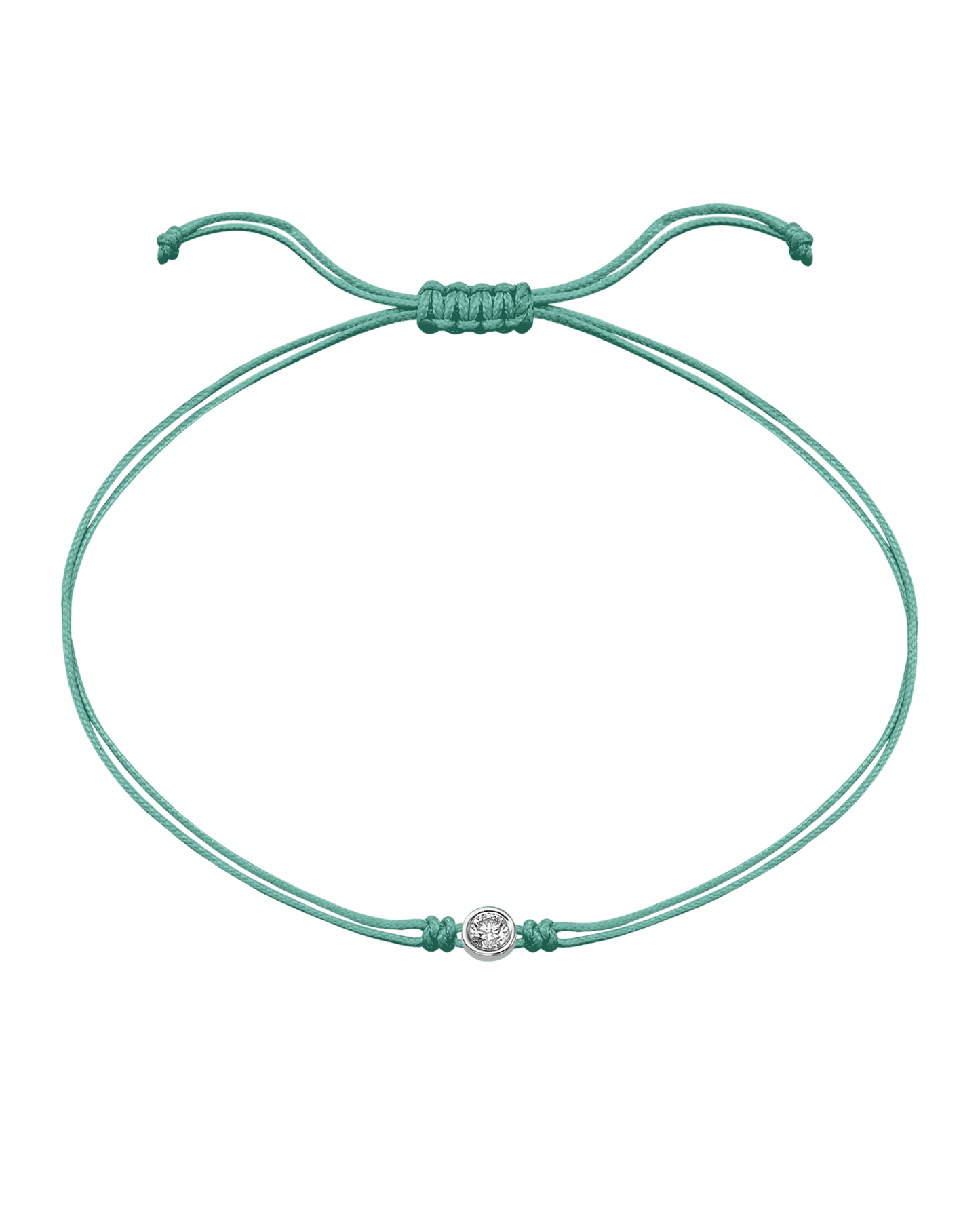 Le Classique String of Love Summer Édition - Or Blanc 14 carats Bracelets magal-dev Martini Pomme - Vert Pâle Large: 0.10 carats