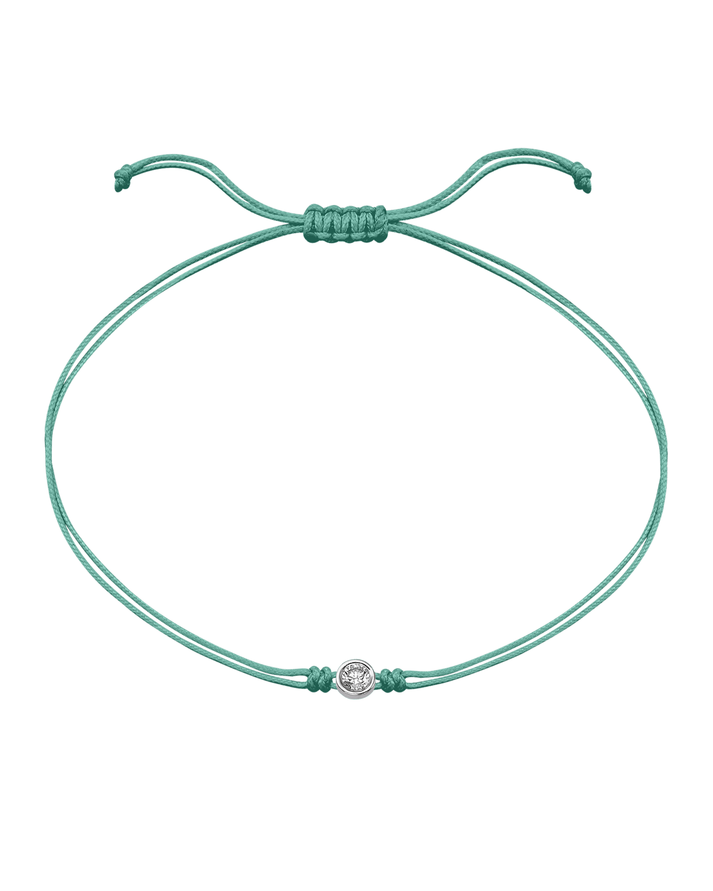 Le String of Love - Or Blanc 14 carats Bracelets magal-dev Vert Clair Large: 0.10 carats