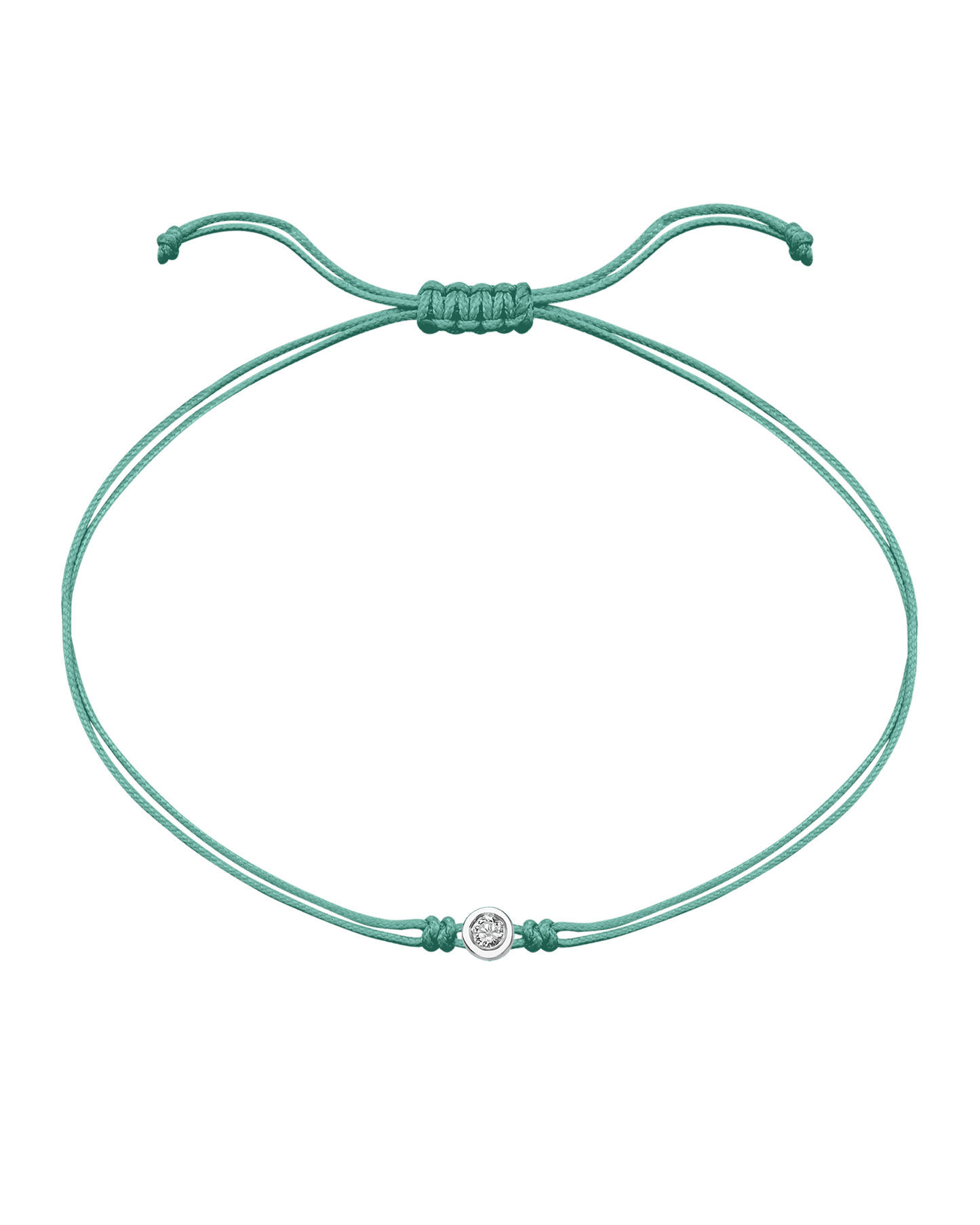 Summer Edition : The Classic String of Love - 14K White Gold Bracelets magal-dev Apple Martini - Light Green Medium: 0.05ct