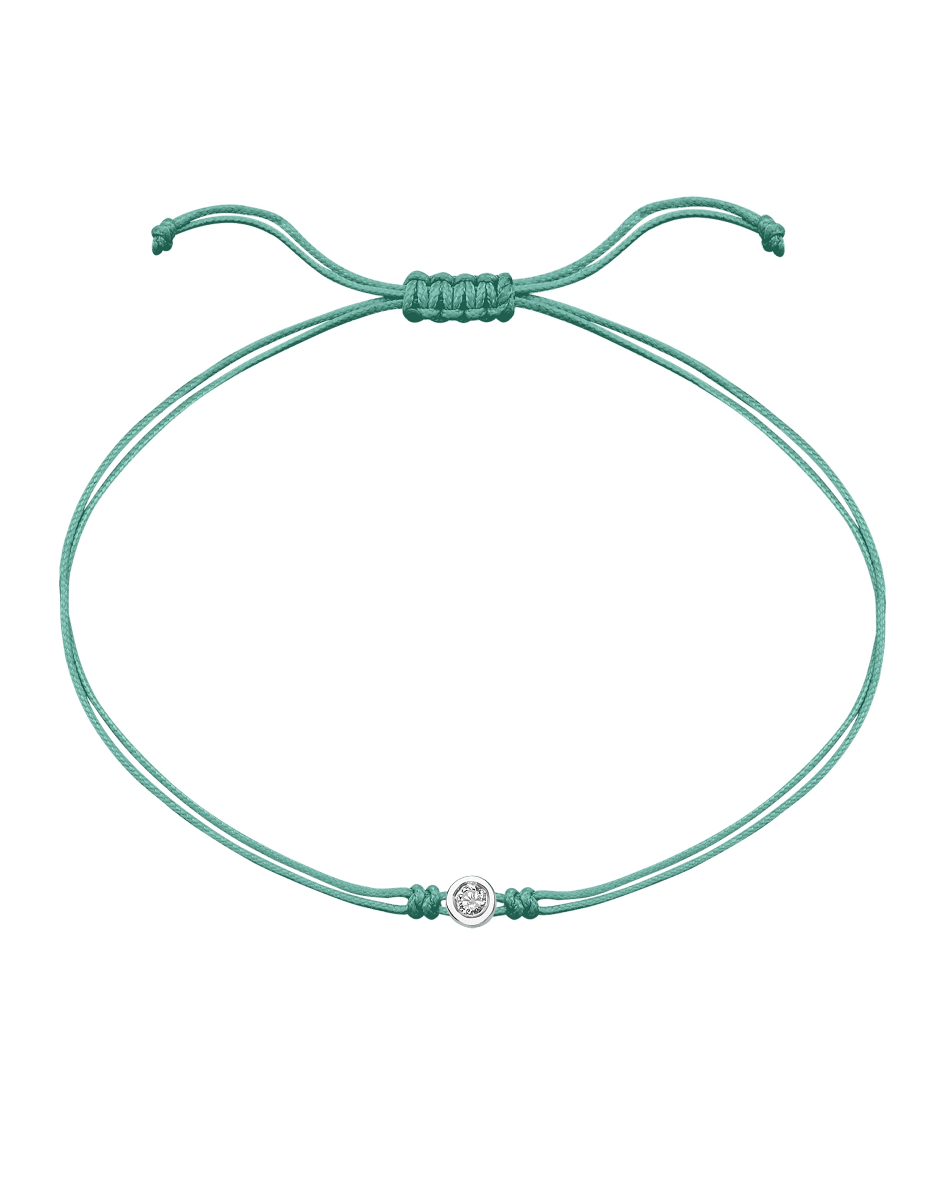 Summer Edition : The Classic String of Love - 14K White Gold Bracelets magal-dev Apple Martini - Light Green Medium: 0.05ct