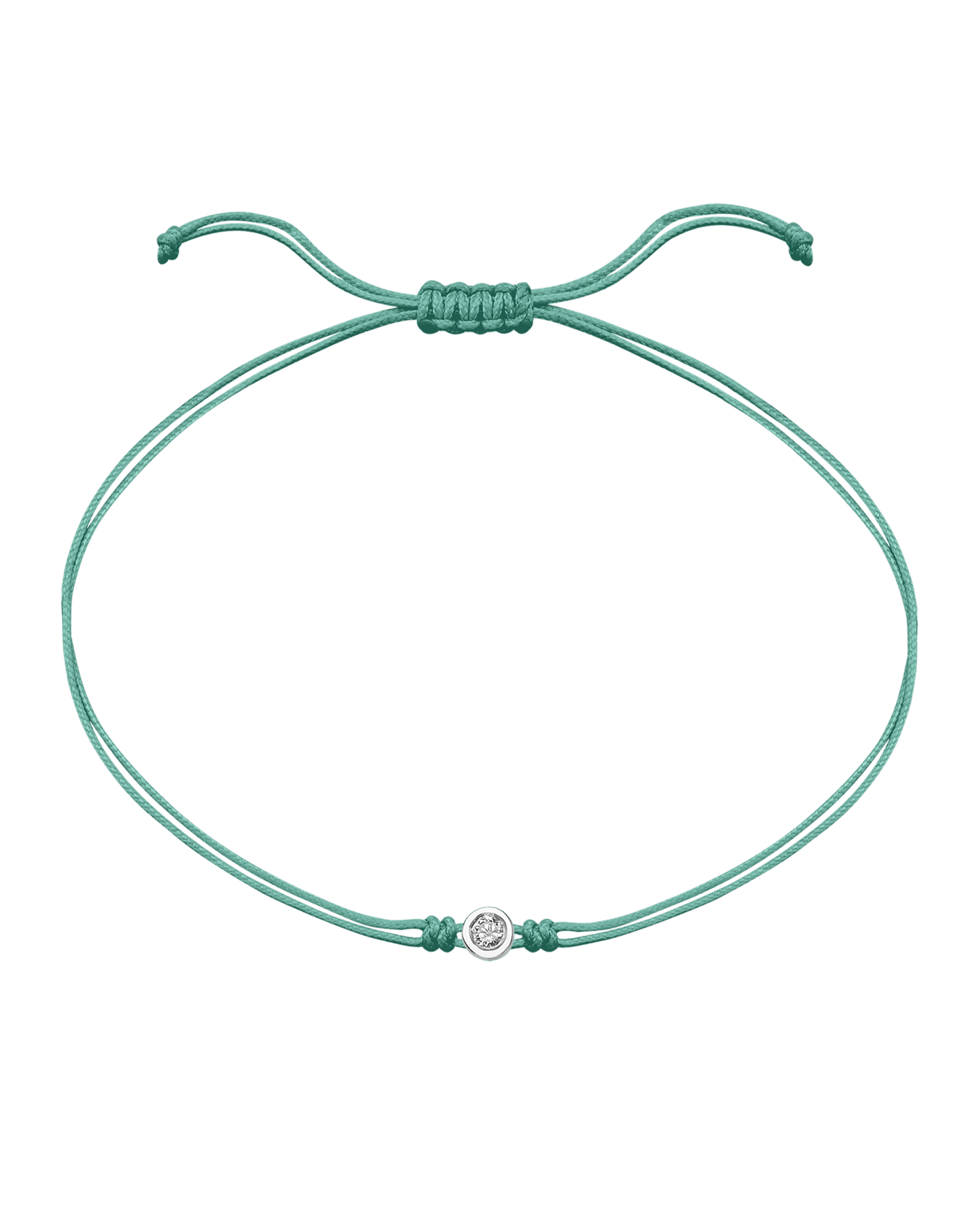 Le String of Love - Or Blanc 14 carats Bracelets magal-dev Vert Clair Medium: 0.05 carats