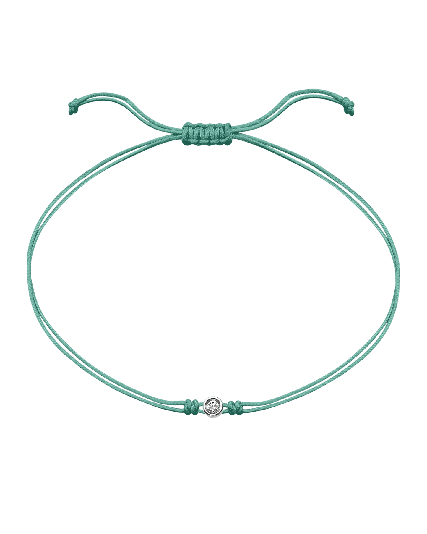 Le String of Love - Or Blanc 14 carats Bracelets magal-dev Vert Clair Small: 0.03 carats