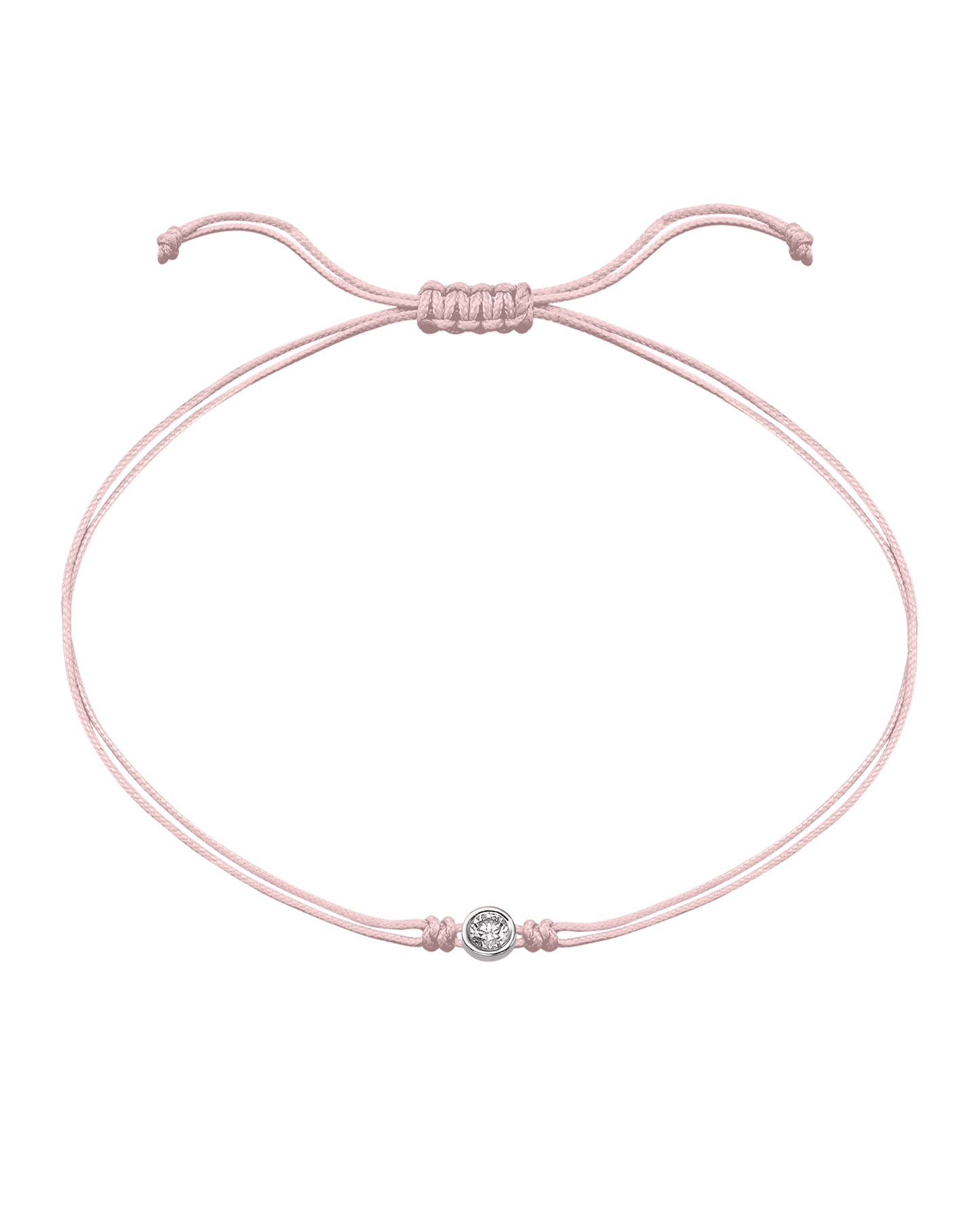 Summer Edition : The Classic String of Love - 14K White Gold Bracelets magal-dev Strawberry Bellini - Light Pink Large: 0.10ct