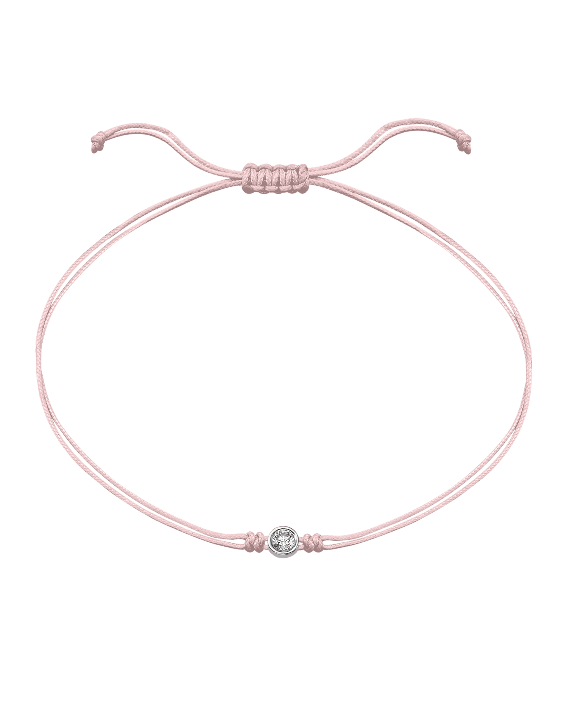The Classic String of Love - 14K White Gold Bracelets magal-dev Light Pink Large: 0.10ct