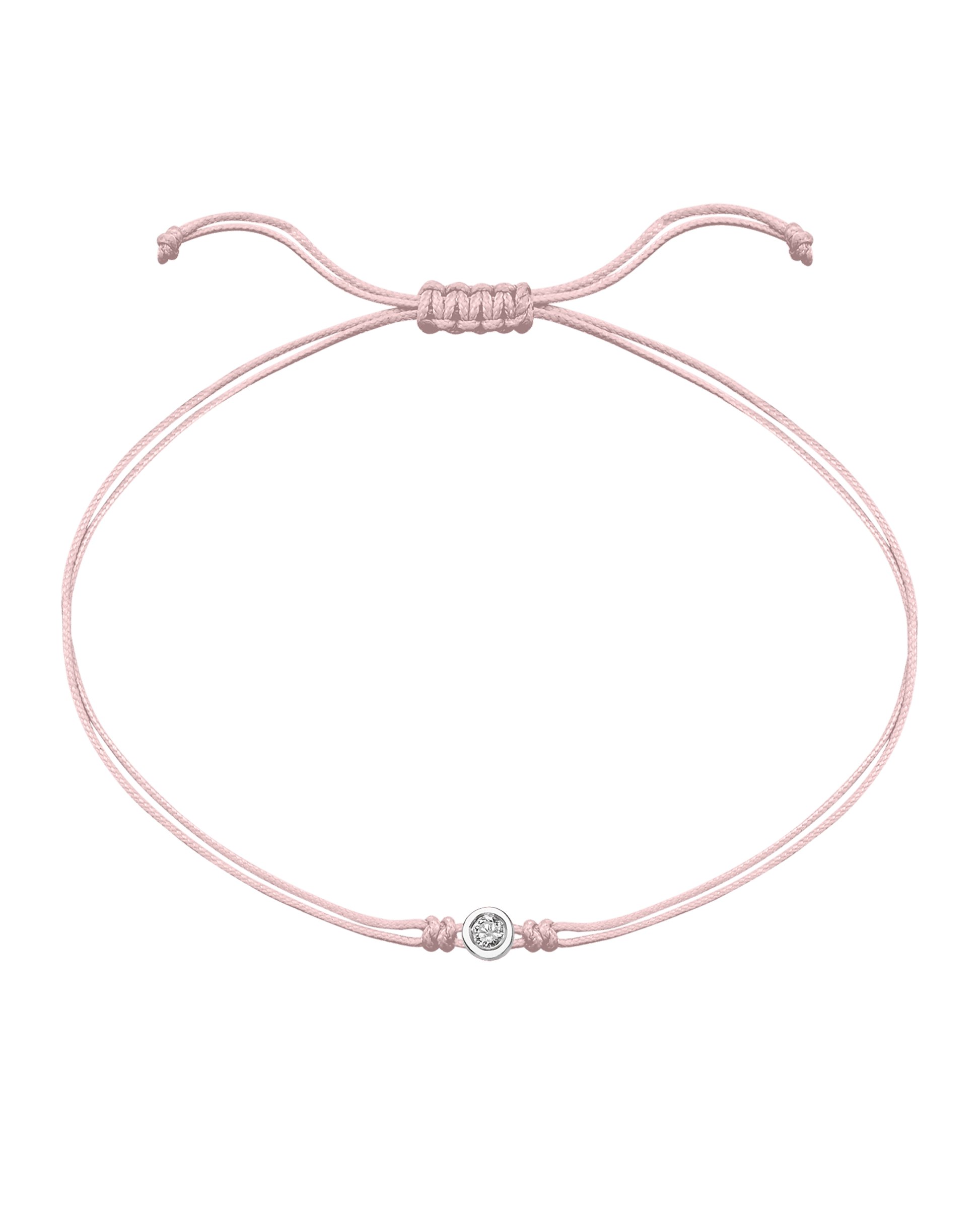 The Classic String of Love - 14K White Gold Bracelets magal-dev Light Pink Medium: 0.05ct