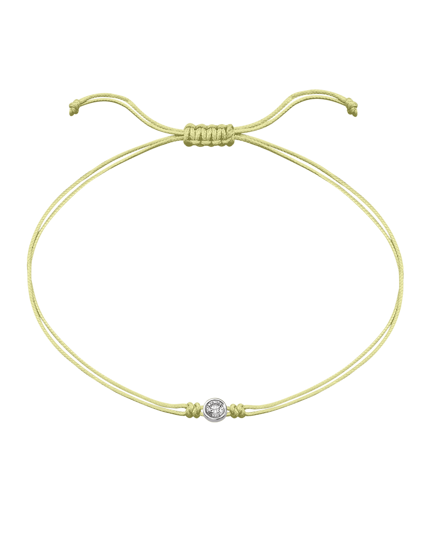 Summer Edition : The Classic String of Love - 14K White Gold Bracelets magal-dev Tropical Cosmopolitan - Light Yellow Large: 0.10ct
