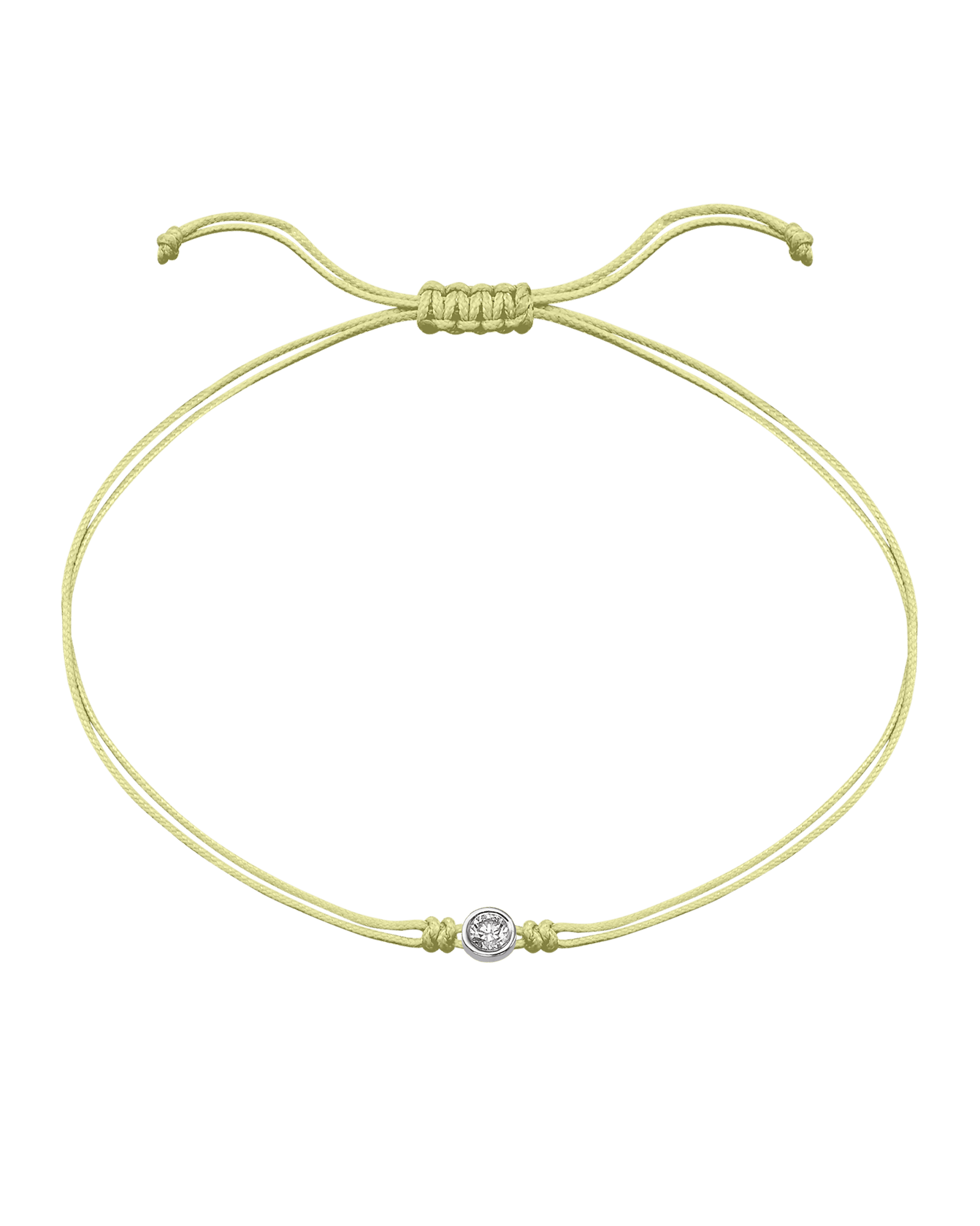 The Classic String of Love - 14K White Gold Bracelets magal-dev Light Yellow Large: 0.10ct