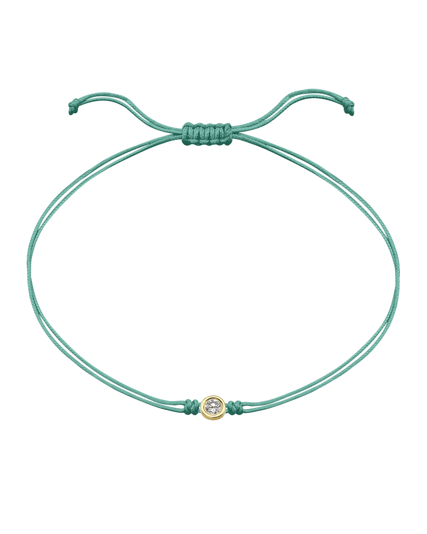 Le String of Love - Or Jaune 14 carats Bracelets magal-dev Vert Clair Large: 0.10 carats