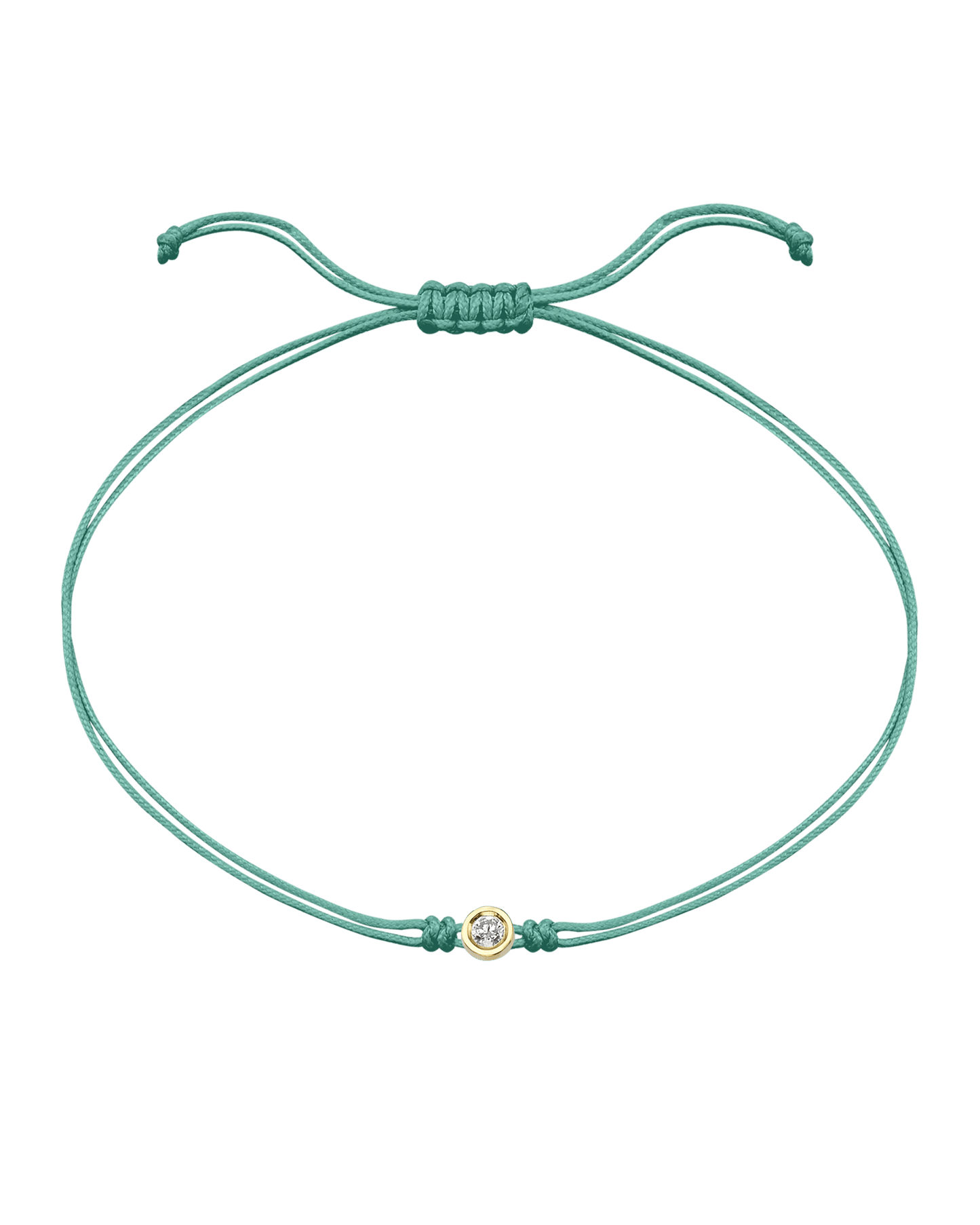 The Classic String of Love - 14K Yellow Gold Bracelets magal-dev Light Green Medium: 0.05ct