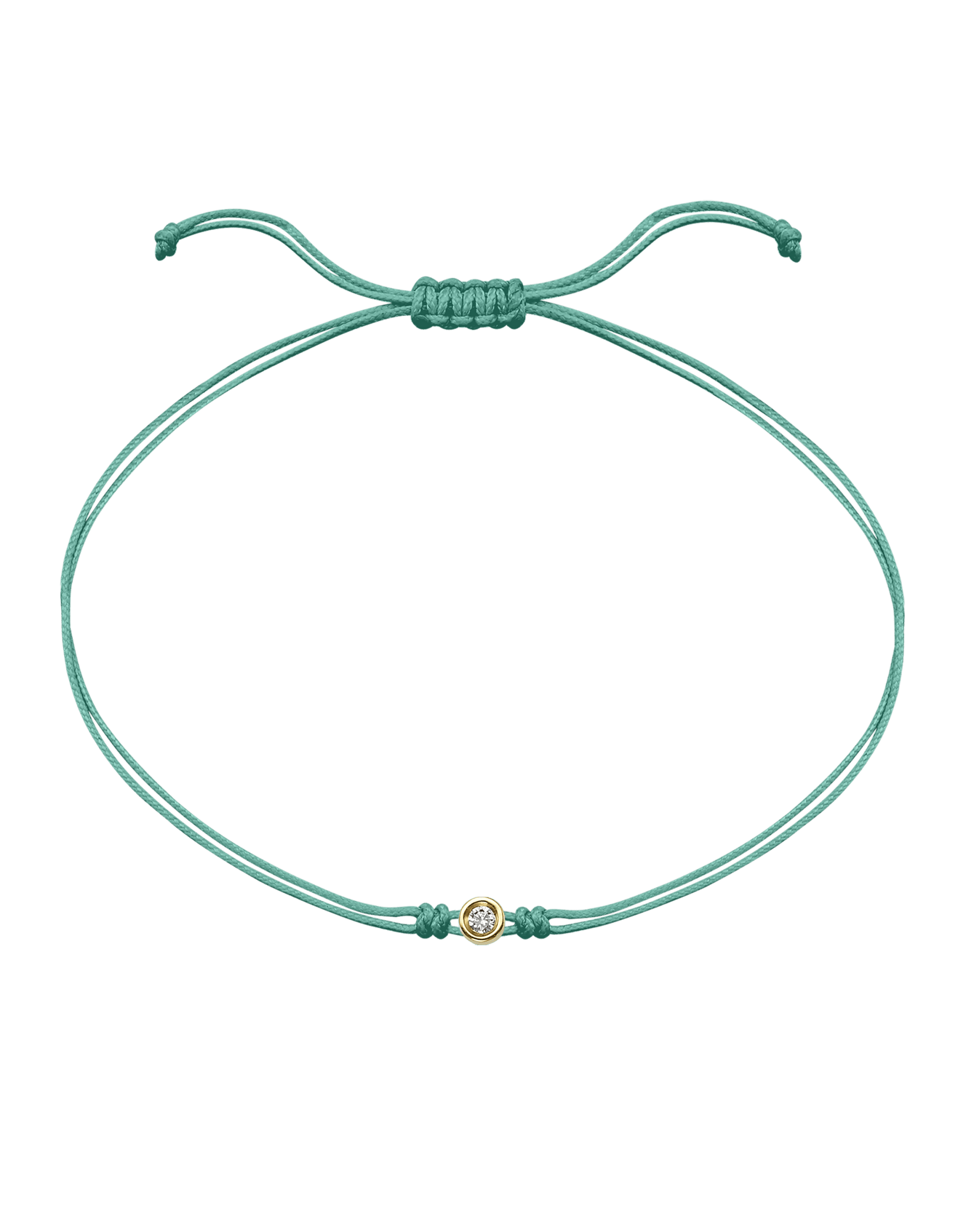 Summer Edition : The Classic String of Love - 14K Yellow Gold Bracelets magal-dev Apple Martini - Light Green Small: 0.03ct