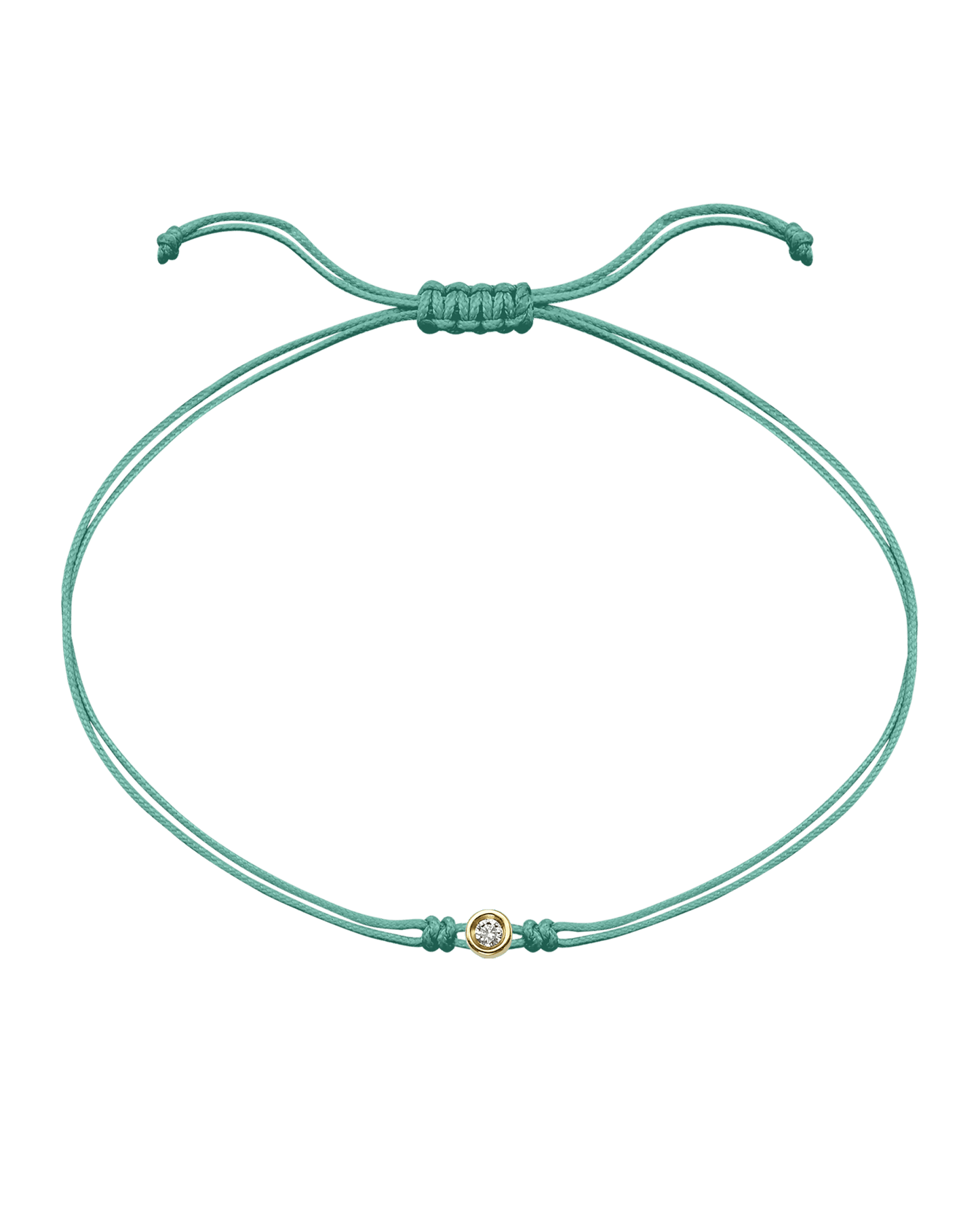 Le String of Love - Or Jaune 14 carats Bracelets magal-dev Vert Clair Small: 0.03 carats