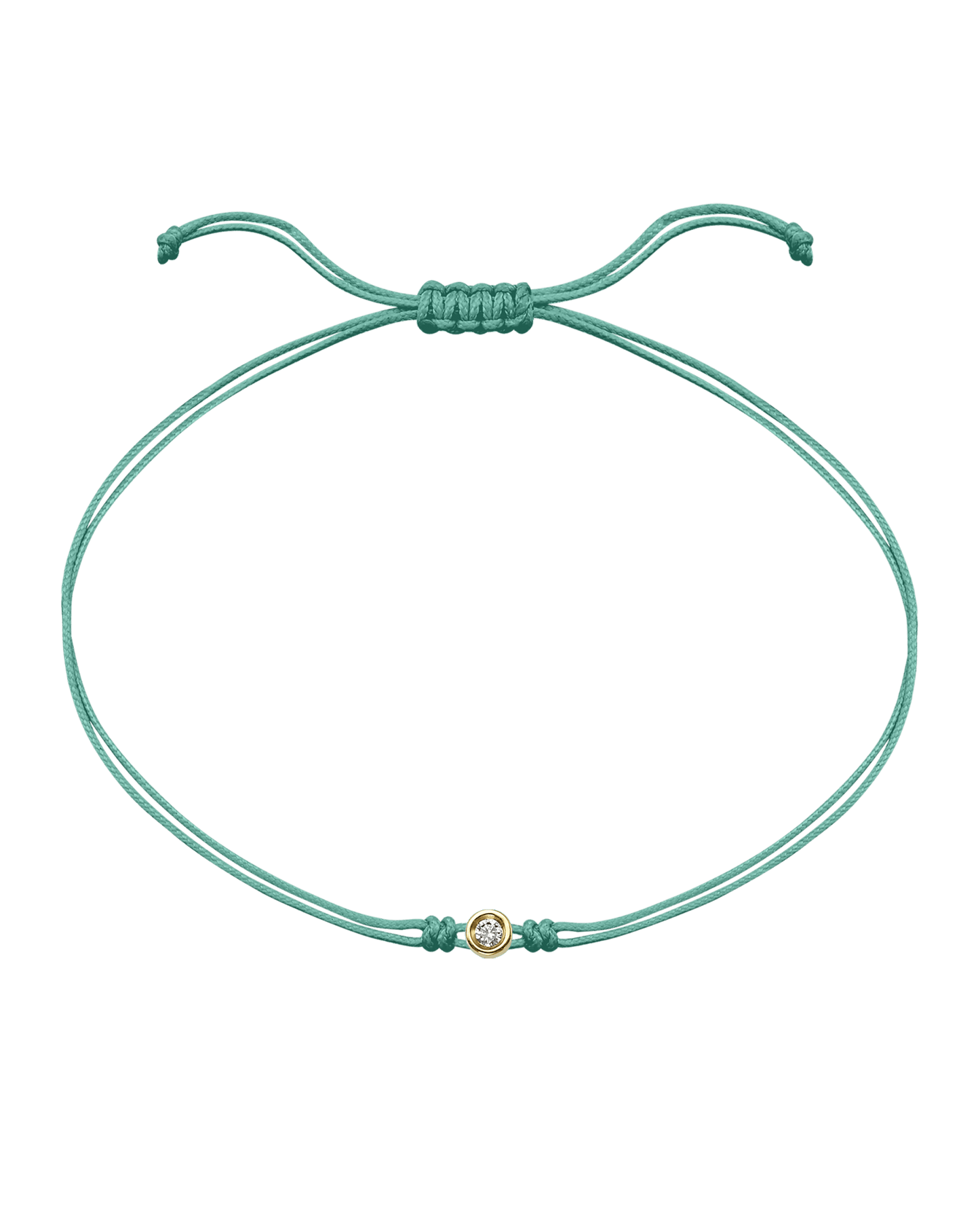 The Classic String of Love - 14K Yellow Gold Bracelets magal-dev Light Green Small: 0.03ct
