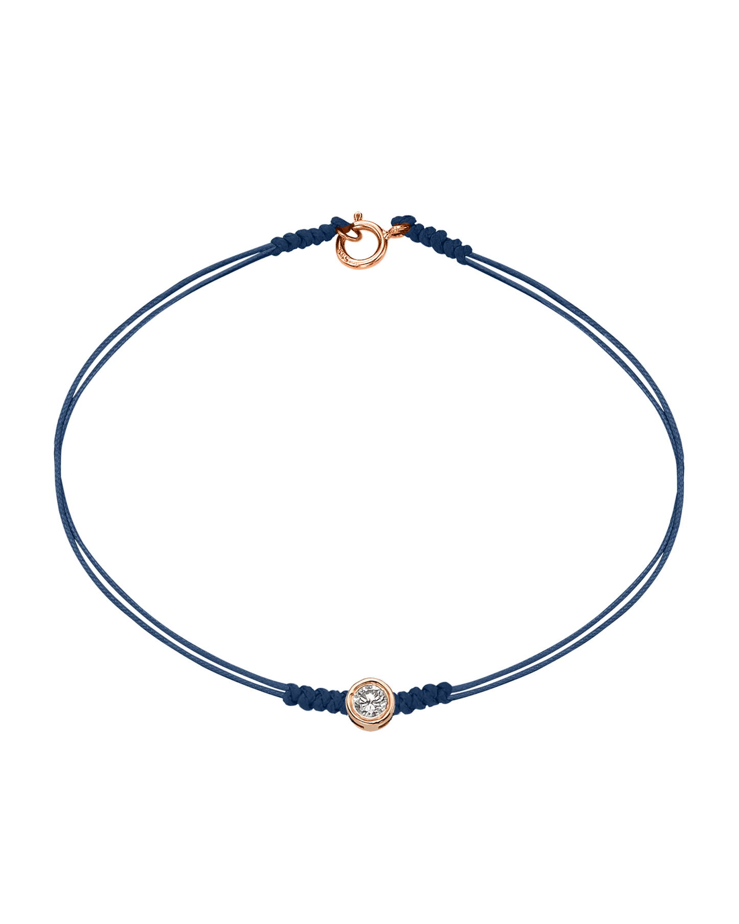 The Classic String of Love with clasp - 14K Rose Gold Bracelets 14K Solid Gold Indigo Large: 0.1ct Small - 6 Inches (15.5cm)
