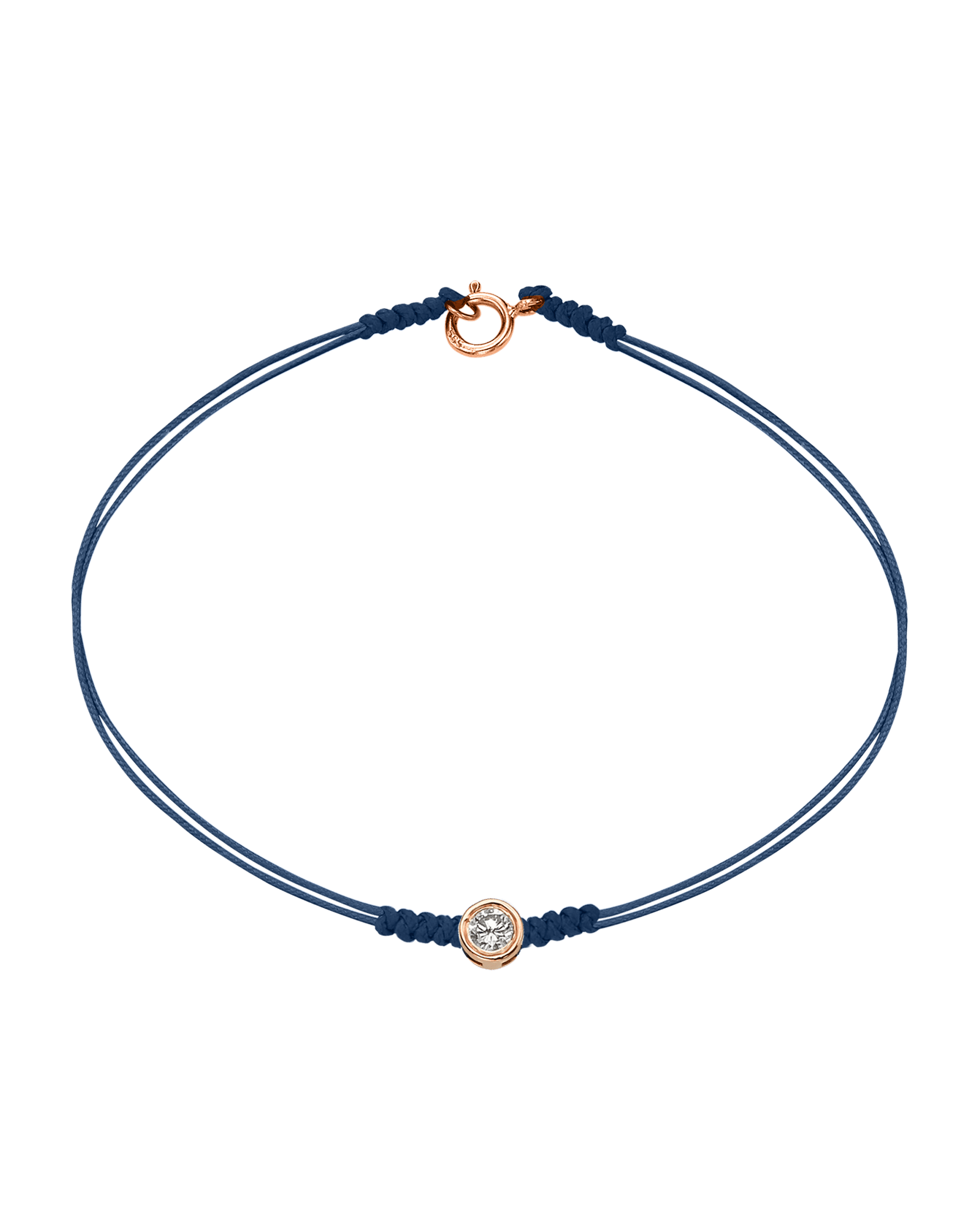 The Classic String of Love with clasp - 14K Rose Gold Bracelets 14K Solid Gold Indigo Large: 0.1ct Small - 6 Inches (15.5cm)
