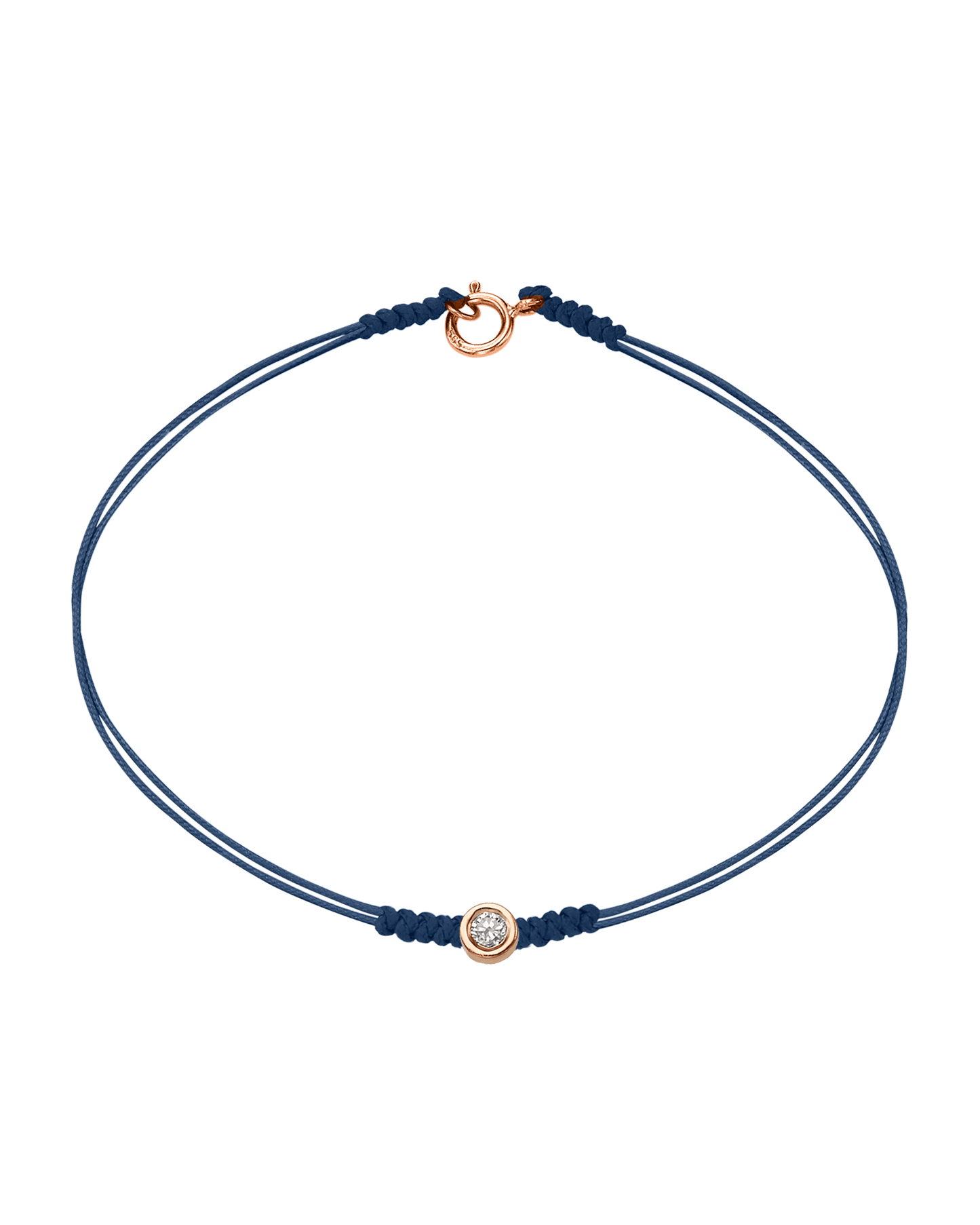 The Classic String of Love with clasp - 14K Rose Gold Bracelets 14K Solid Gold Indigo Medium: 0.04ct Small - 6 Inches (15.5cm)