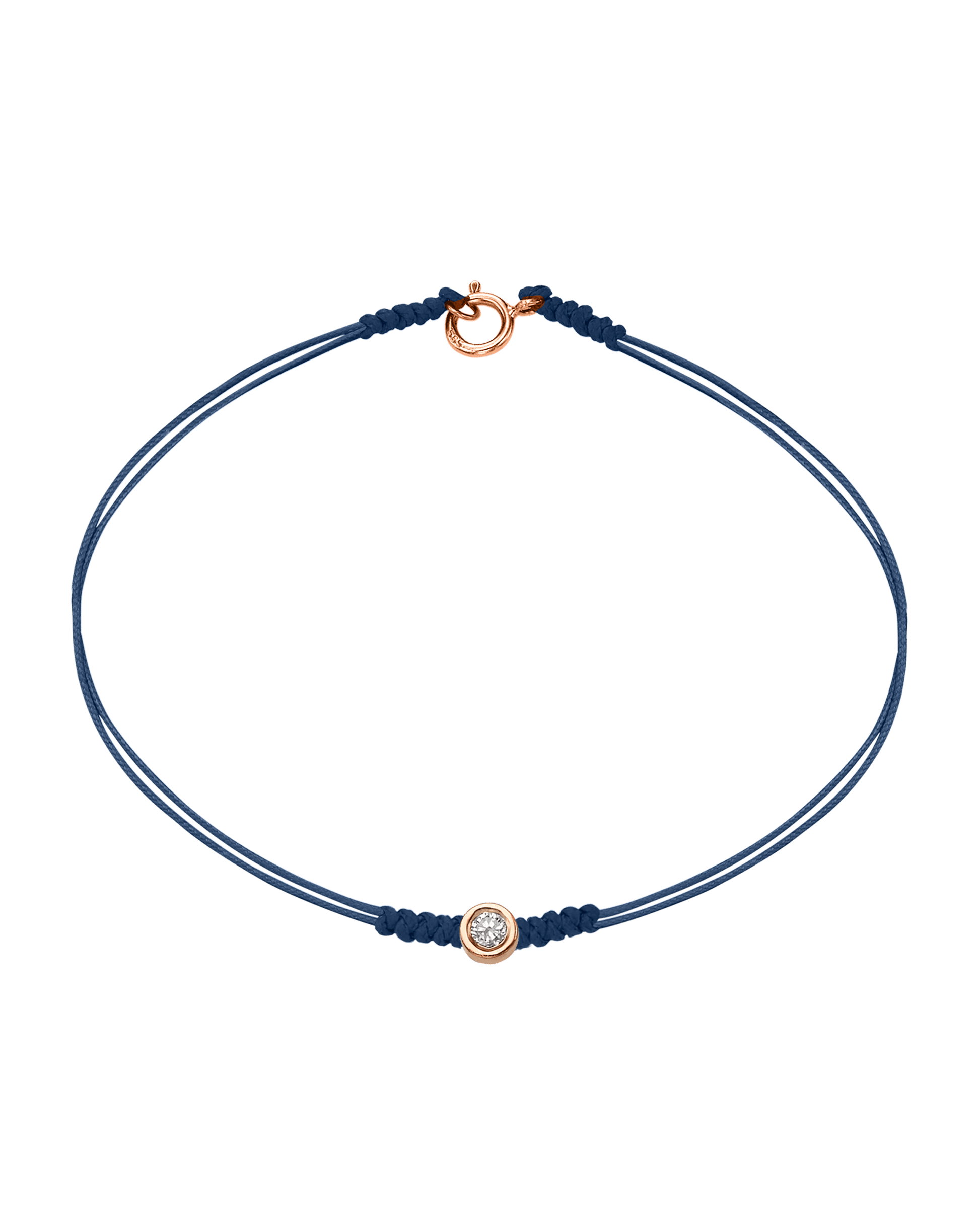 The Classic String of Love with clasp - 14K Rose Gold Bracelets 14K Solid Gold Indigo Medium: 0.04ct Small - 6 Inches (15.5cm)