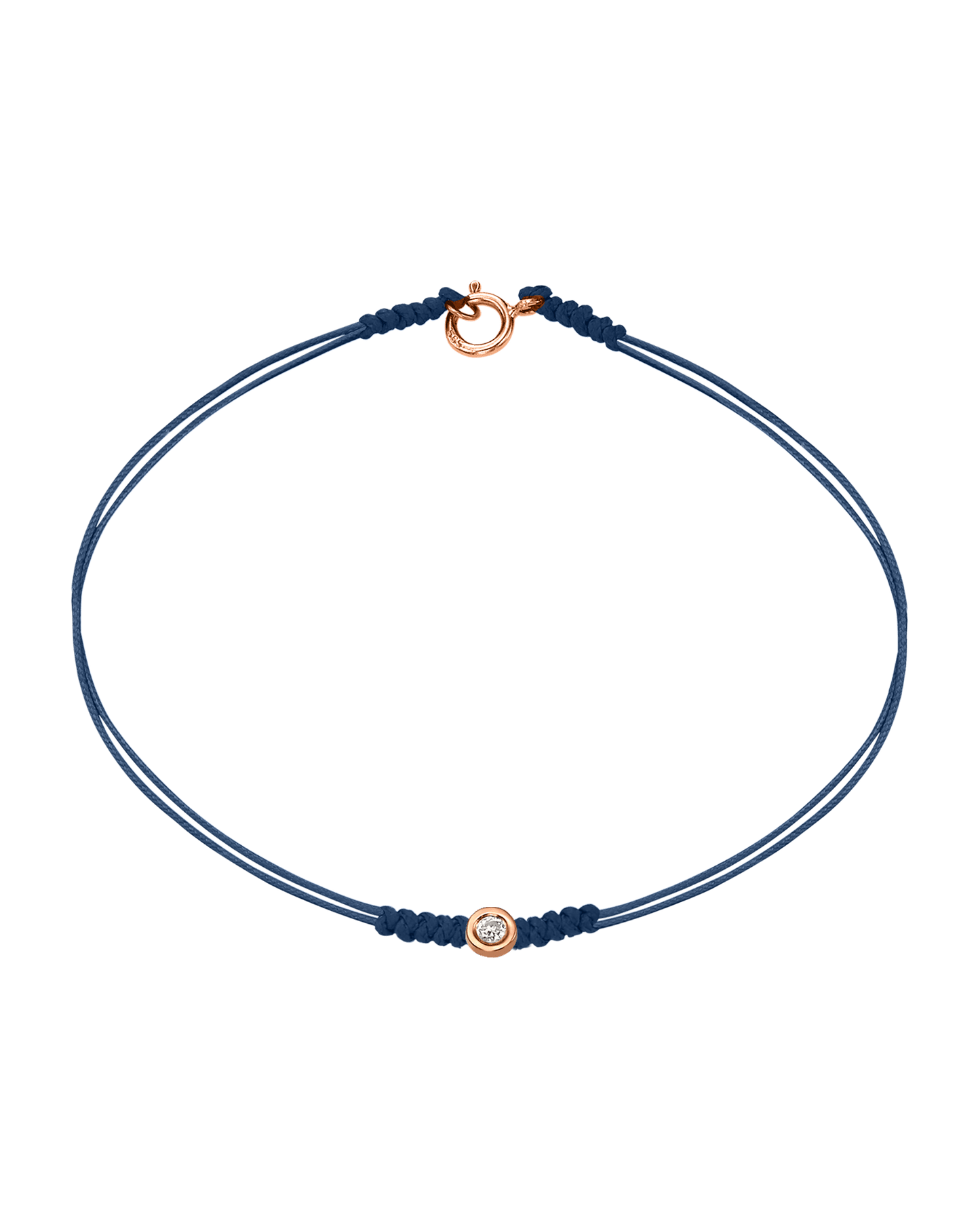 The Classic String of Love with clasp - 14K Rose Gold Bracelets 14K Solid Gold Indigo Small: 0.03ct Small - 6 Inches (15.5cm)