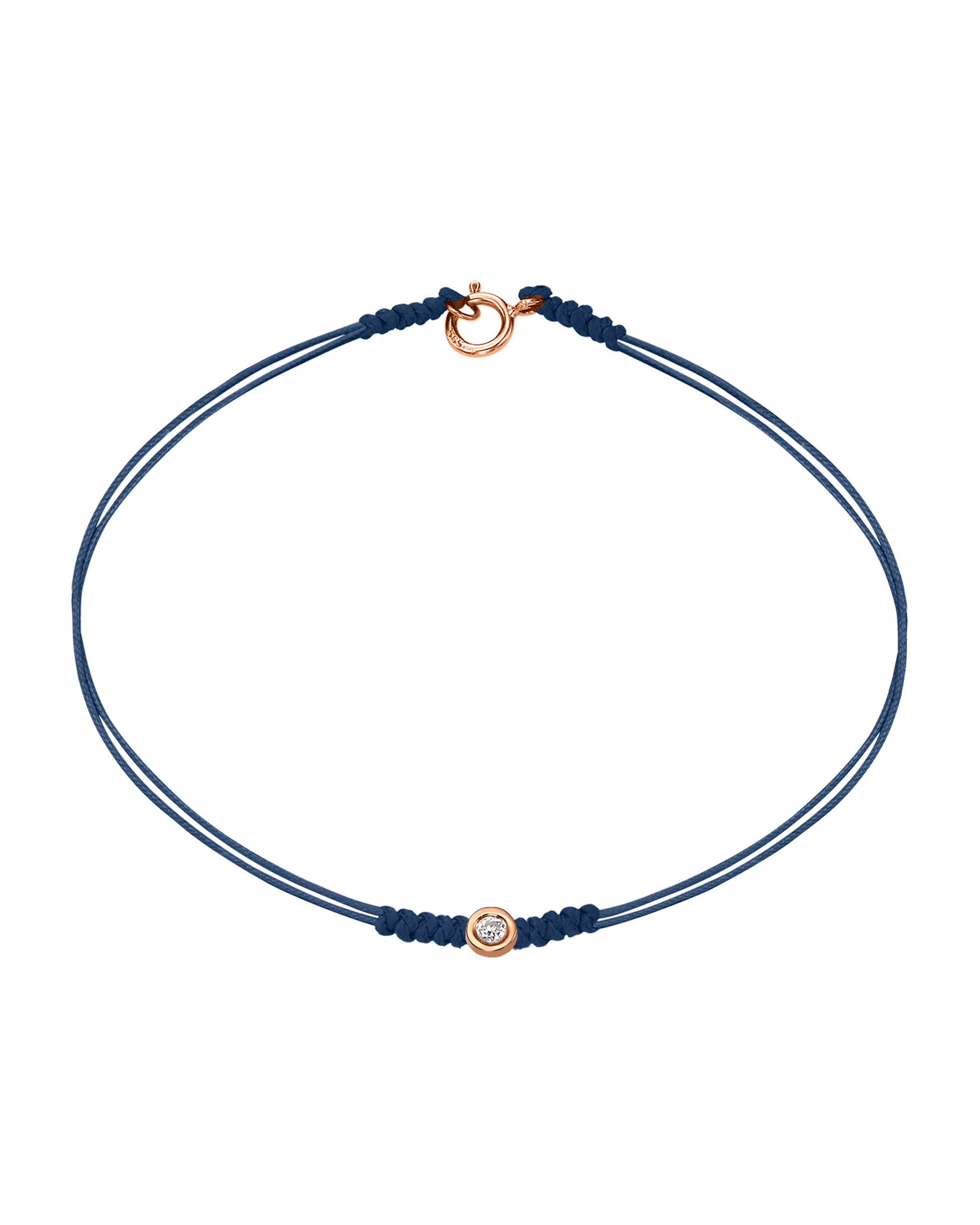 The Classic String of Love with clasp - 14K Rose Gold Bracelets 14K Solid Gold Indigo Small: 0.03ct Small - 6 Inches (15.5cm)