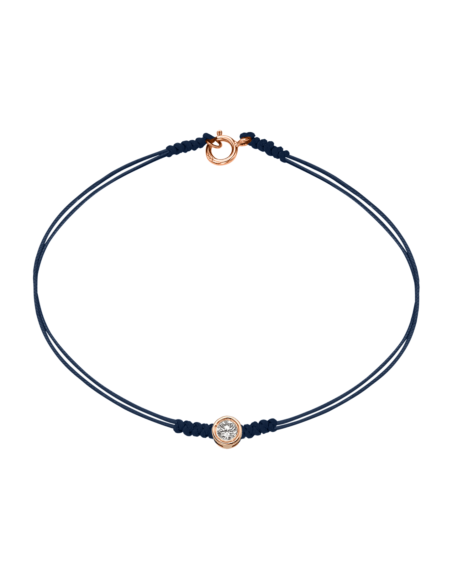 The Classic String of Love with clasp - 14K Rose Gold Bracelets 14K Solid Gold Navy Blue Large: 0.1ct Small - 6 Inches (15.5cm)
