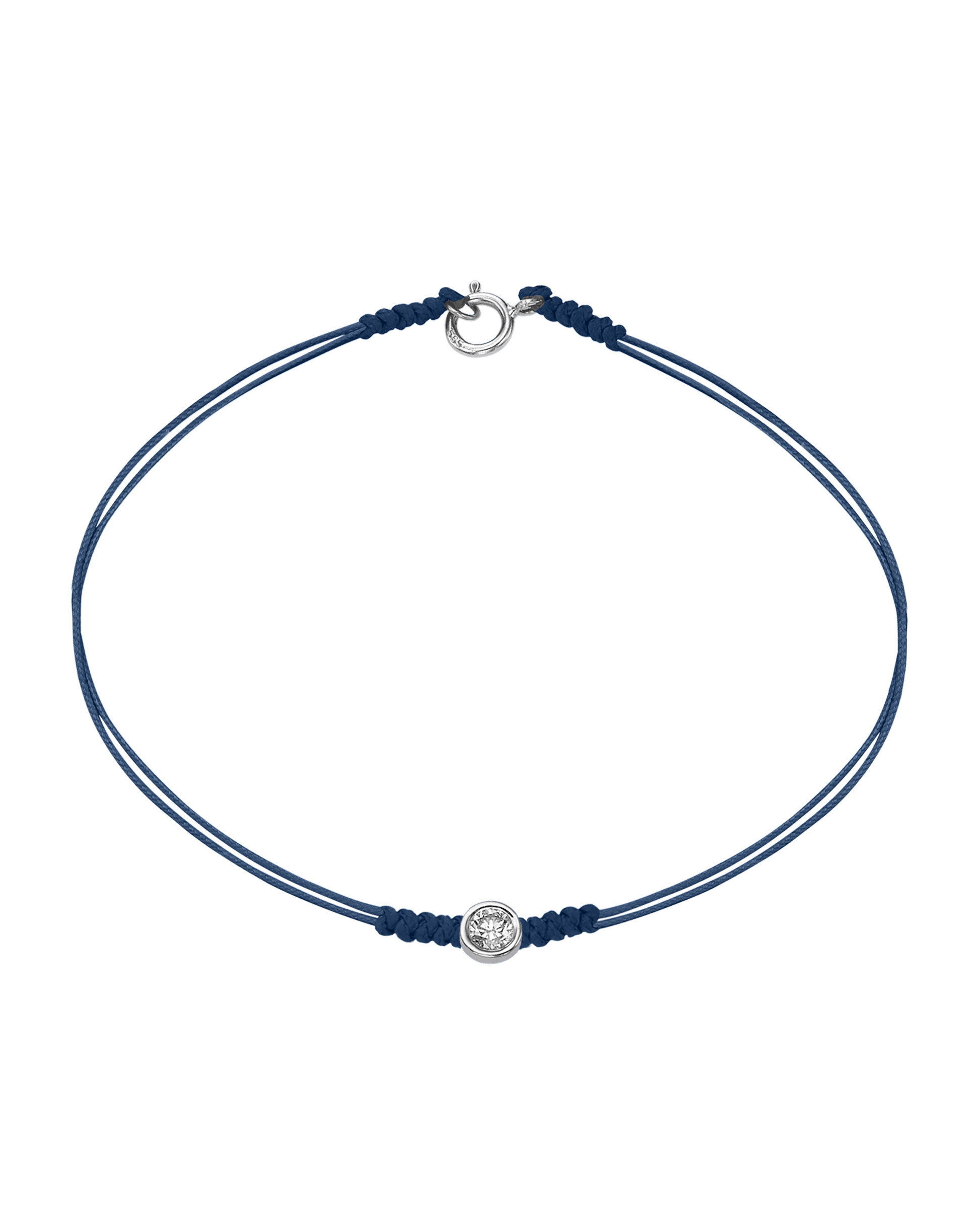 The Classic String of Love with clasp - 14K White Gold Bracelets 14K Solid Gold Indigo Large: 0.1ct Small - 6 Inches (15.5cm)