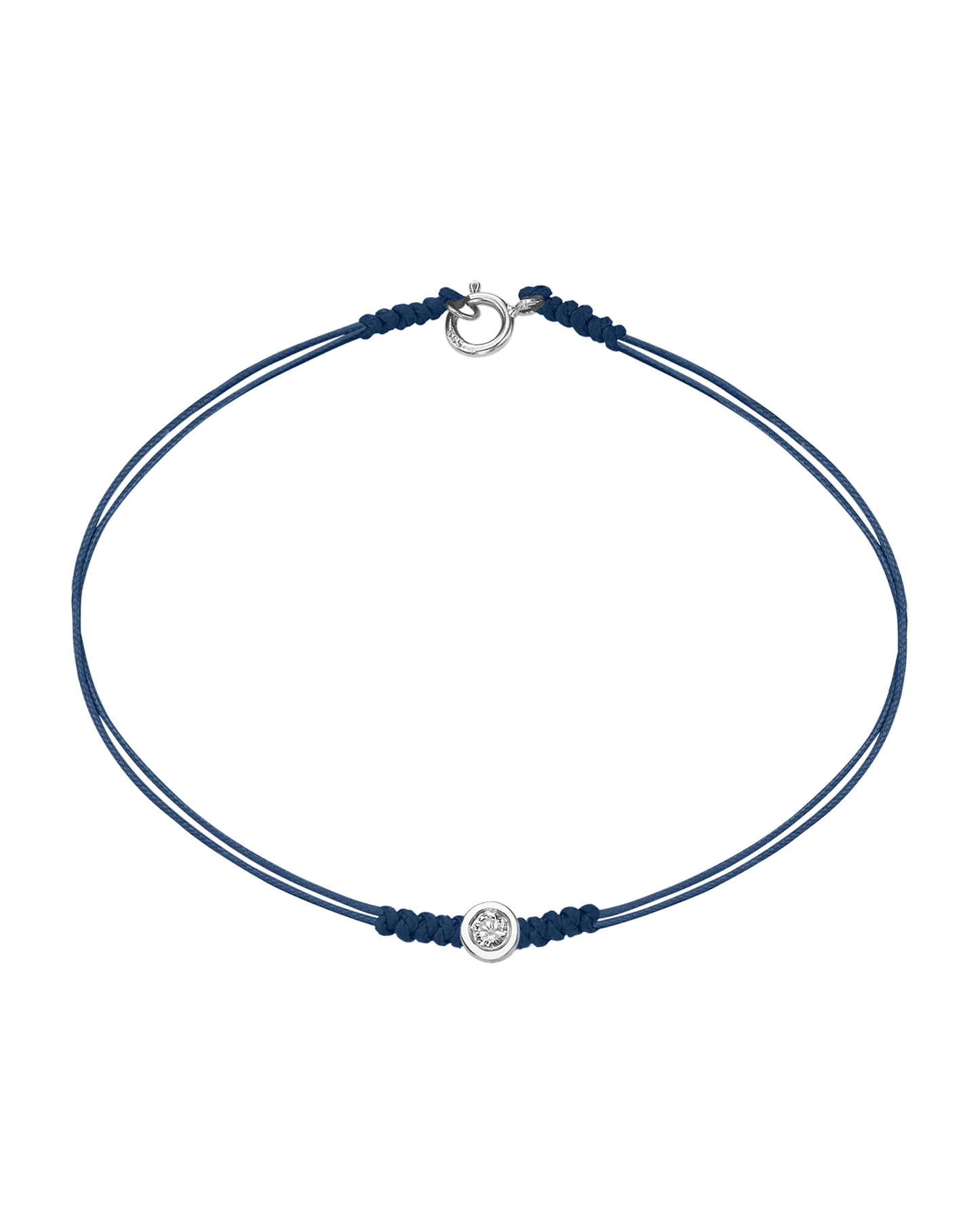 The Classic String of Love with clasp - 14K White Gold Bracelets 14K Solid Gold Indigo Medium: 0.04ct Small - 6 Inches (15.5cm)