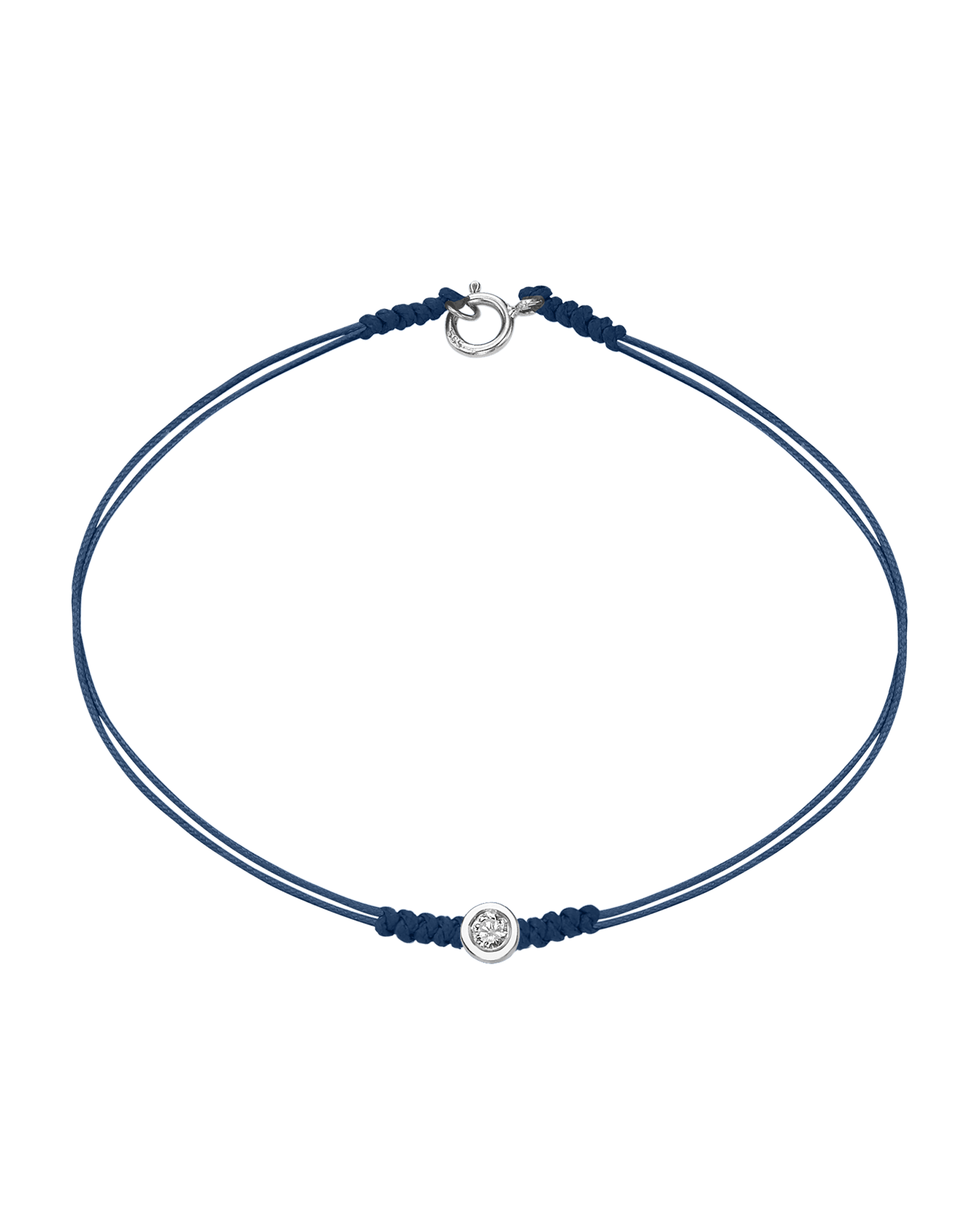 The Classic String of Love with clasp - 14K White Gold Bracelets 14K Solid Gold Indigo Medium: 0.04ct Small - 6 Inches (15.5cm)