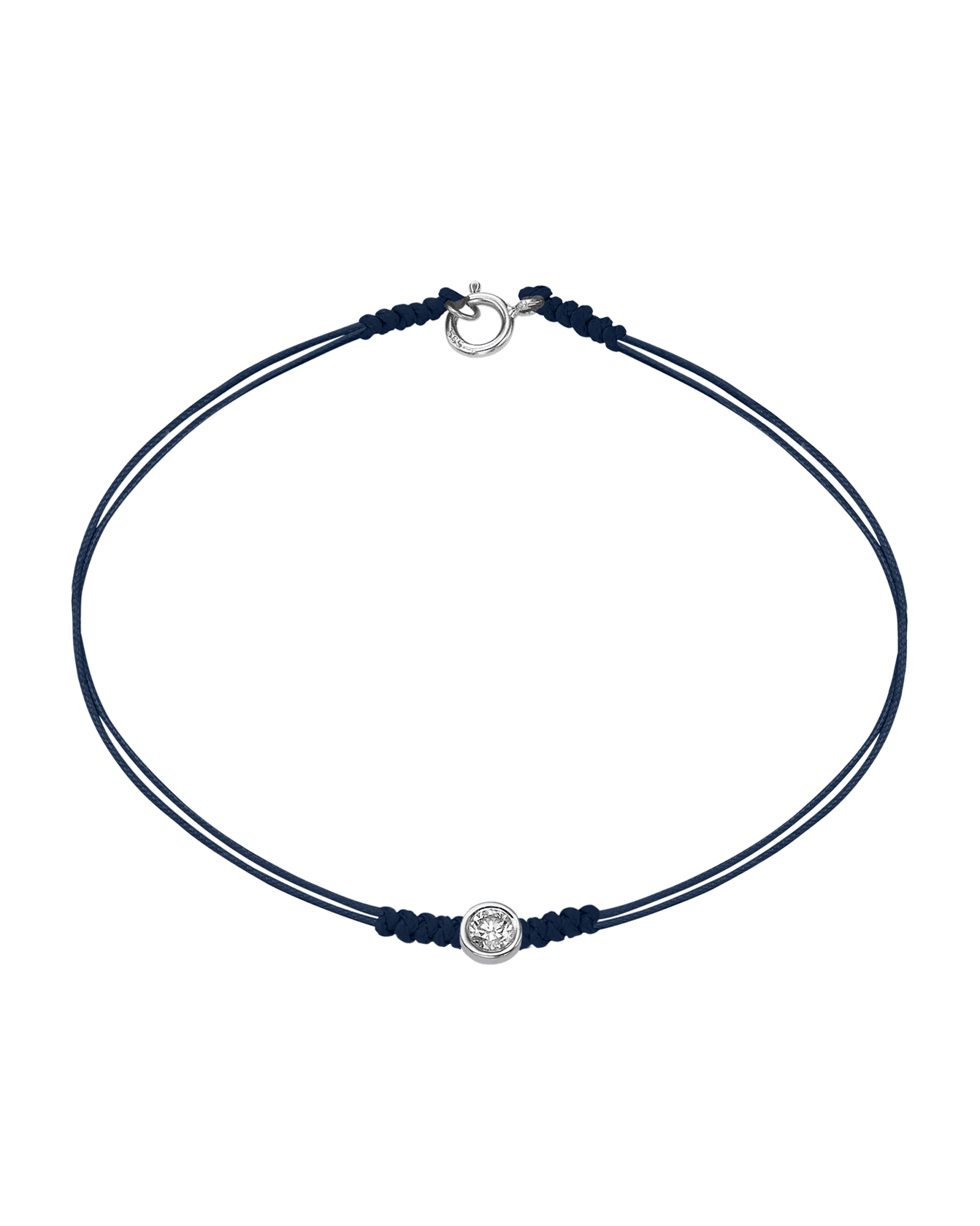 The Classic String of Love with clasp - 14K White Gold Bracelets 14K Solid Gold Navy Blue Large: 0.1ct Small - 6 Inches (15.5cm)