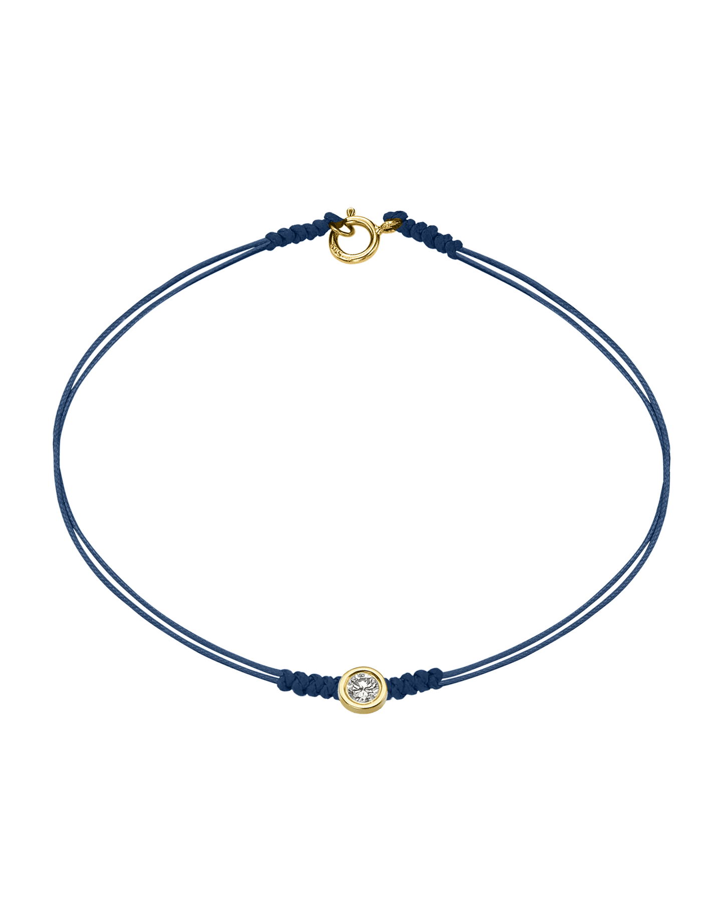 The Classic String of Love with clasp - 14K Yellow Gold Bracelets 14K Solid Gold Indigo Large: 0.1ct Small - 6 Inches (15.5cm)