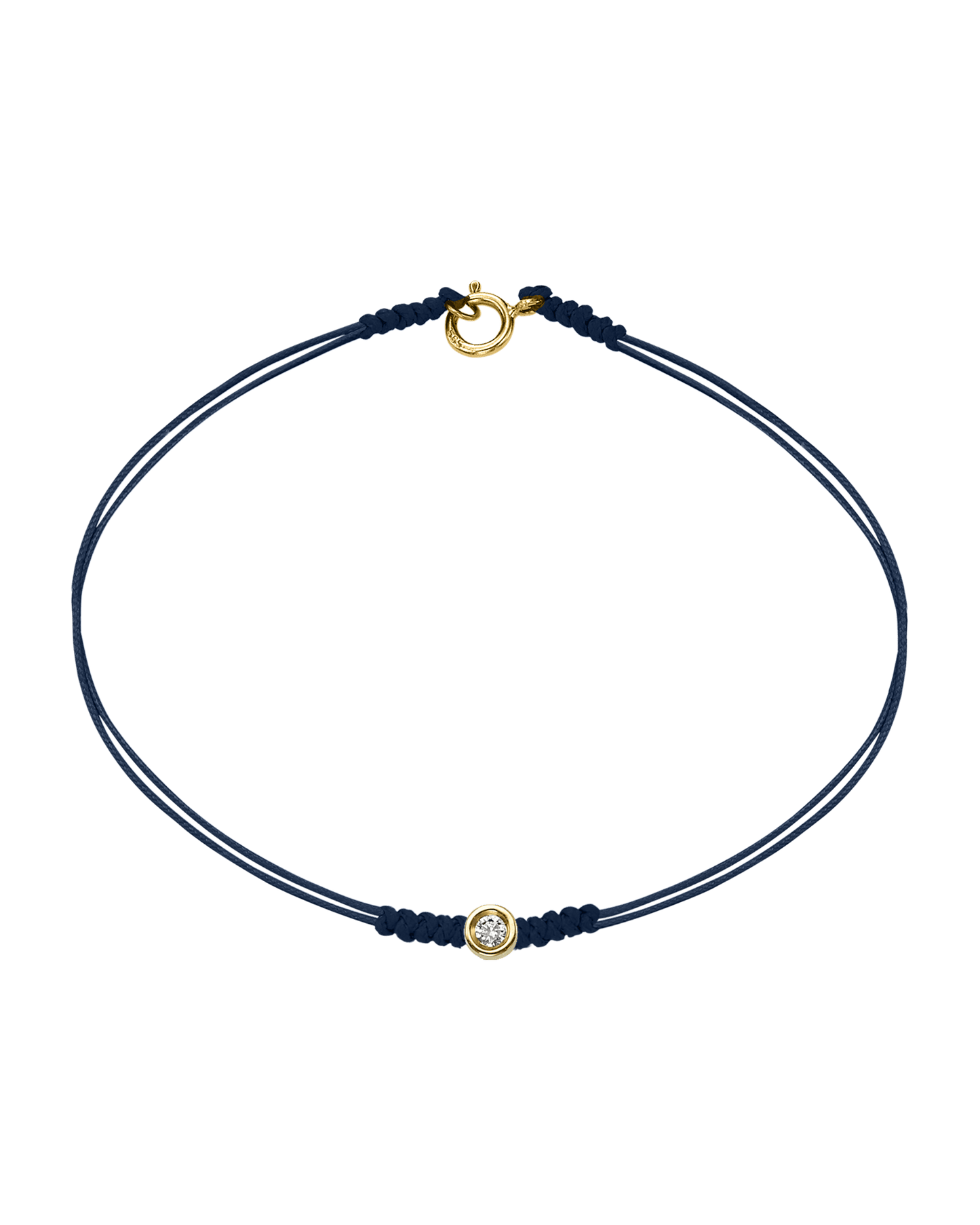 The Classic String of Love with clasp - 14K Yellow Gold Bracelets 14K Solid Gold Navy Blue Small: 0.03ct Small - 6 Inches (15.5cm)