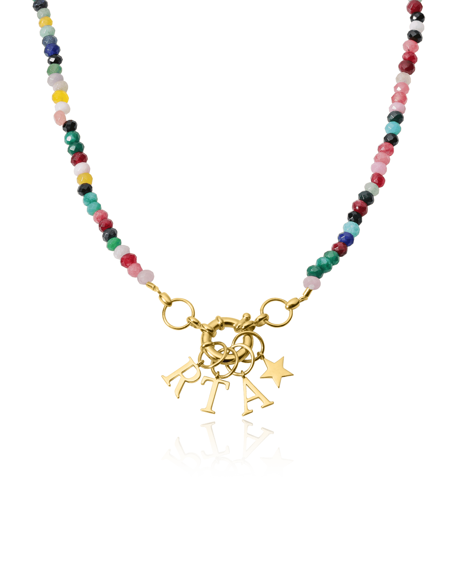 Green Jade Charm Lock Necklace - 18K Gold Vermeil Necklaces magal-dev Colorful Jade Gemstones 1 Charm 16"