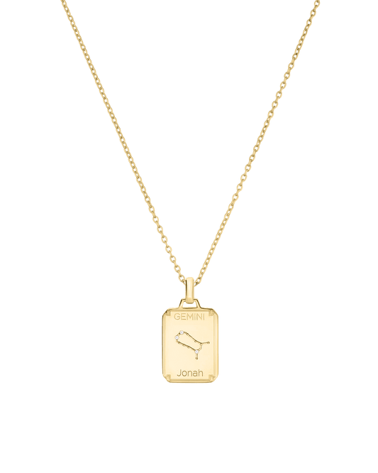 The Constellation Name Plate Necklace - 18K Rose Vermeil Necklaces magal-dev