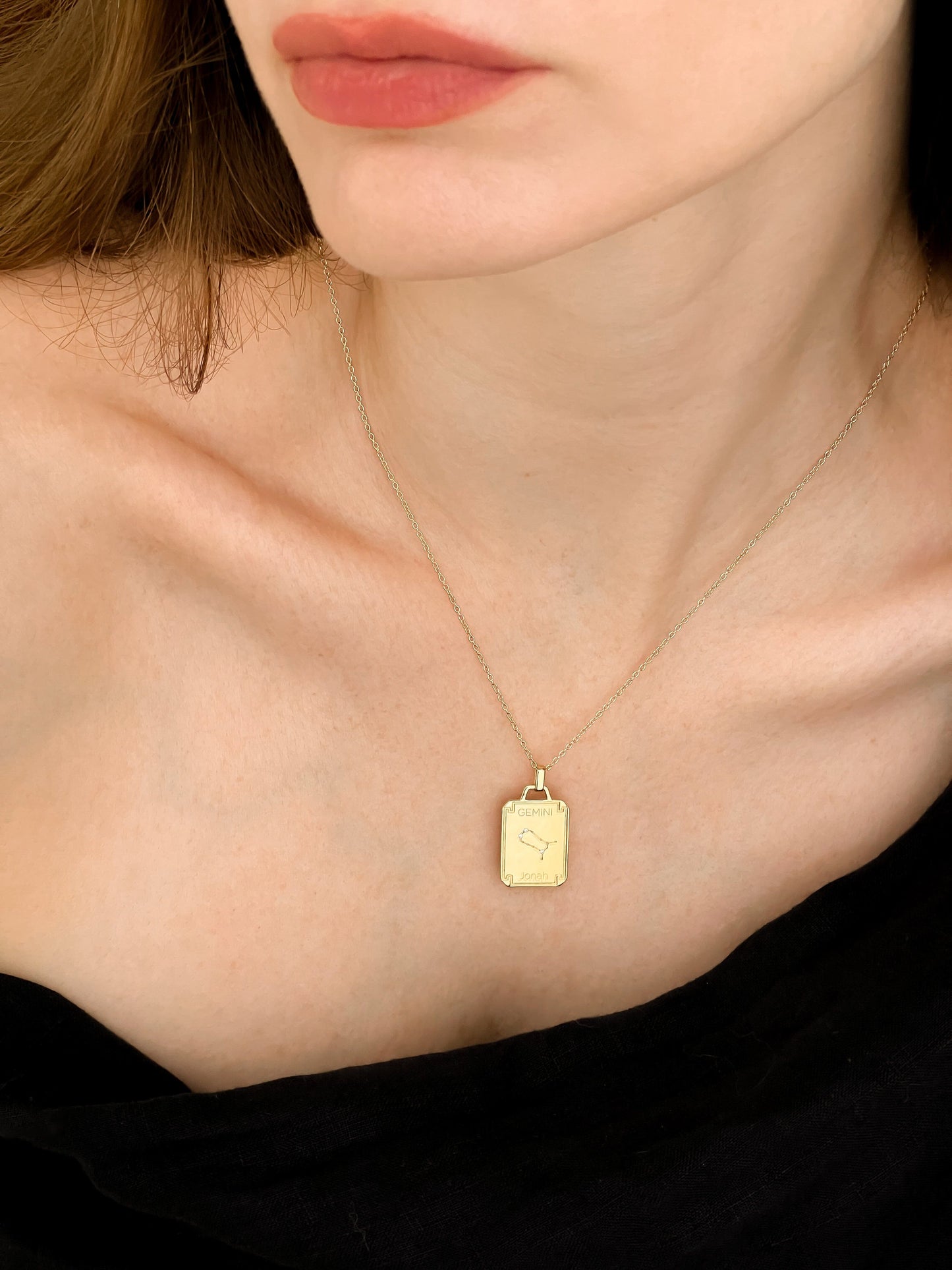 The Constellation Name Plate Necklace - 18K Rose Vermeil Necklaces magal-dev