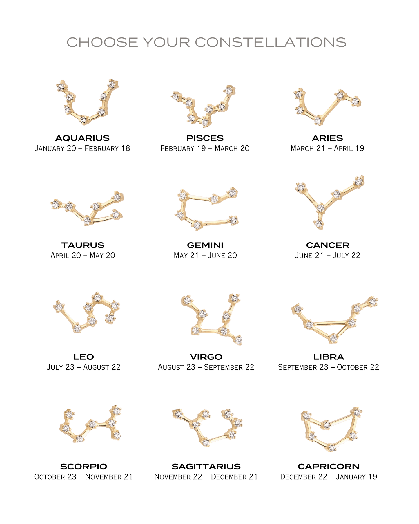 Single Constellation Necklace with Diamonds - 18K Gold Vermeil Necklaces magal-dev